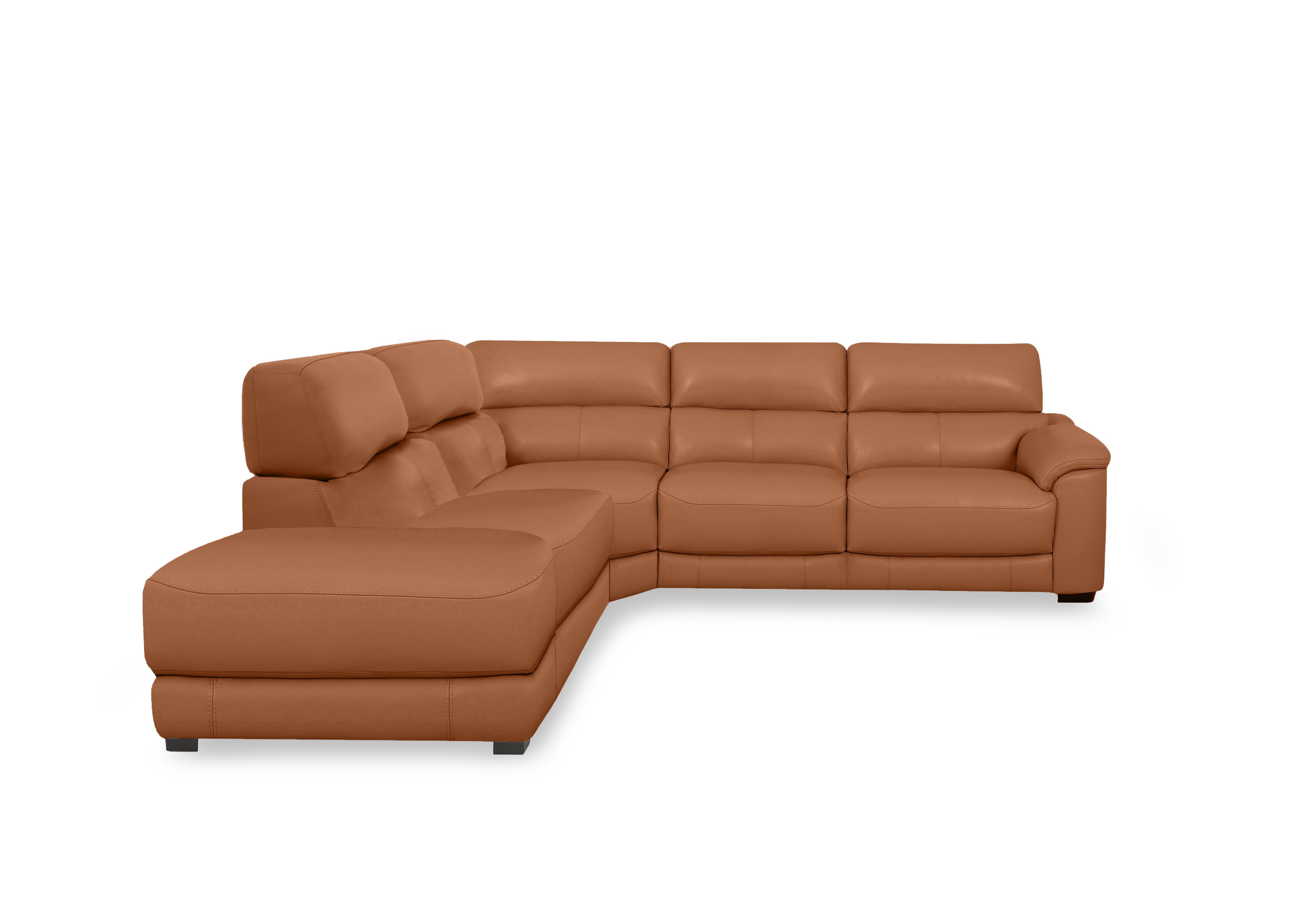 Nova Leather Chaise End Sofa in Hw-602b Pecan Brown on Furniture Village