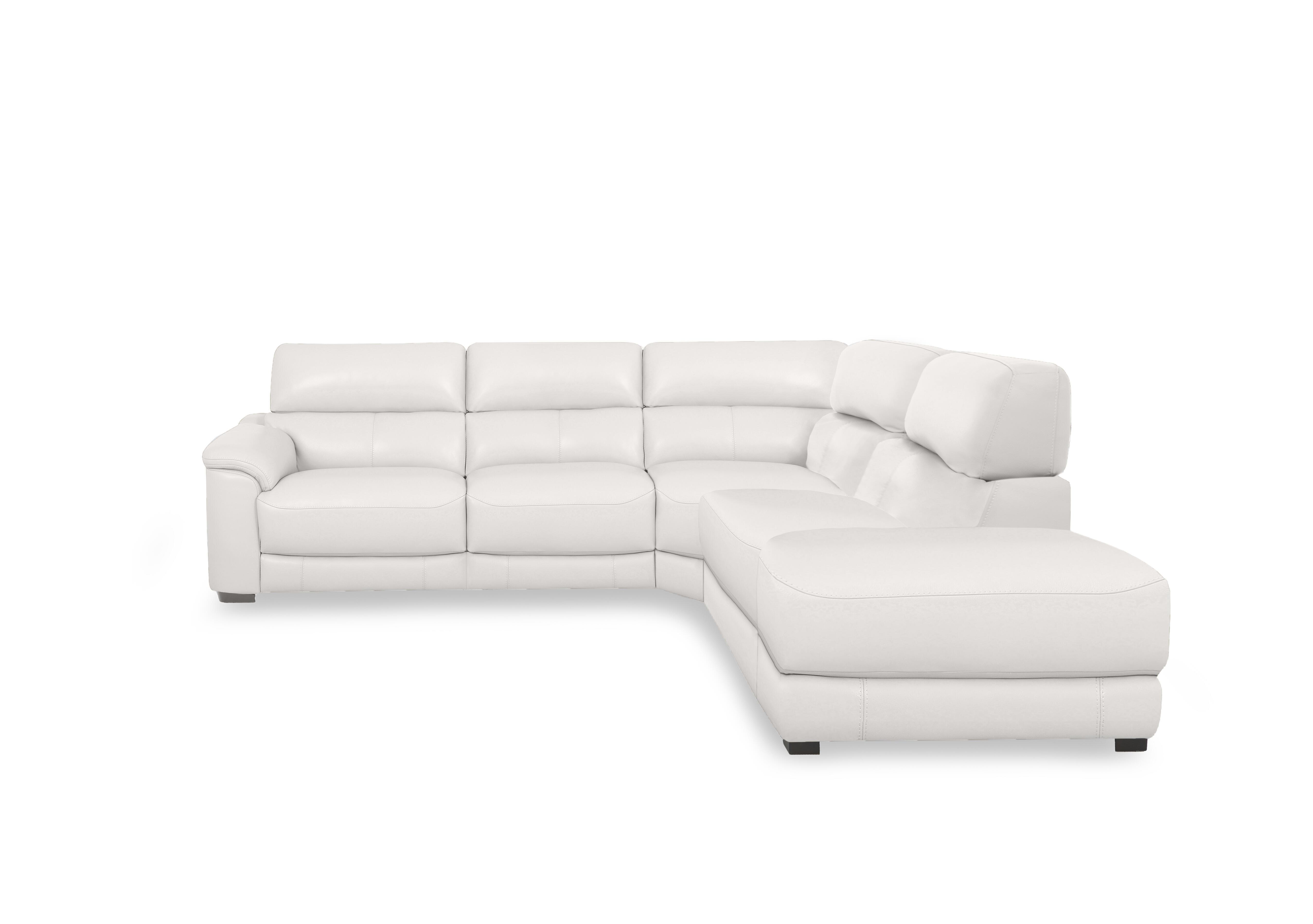 Nova Leather Chaise End Sofa in Hw-744d Star White on Furniture Village