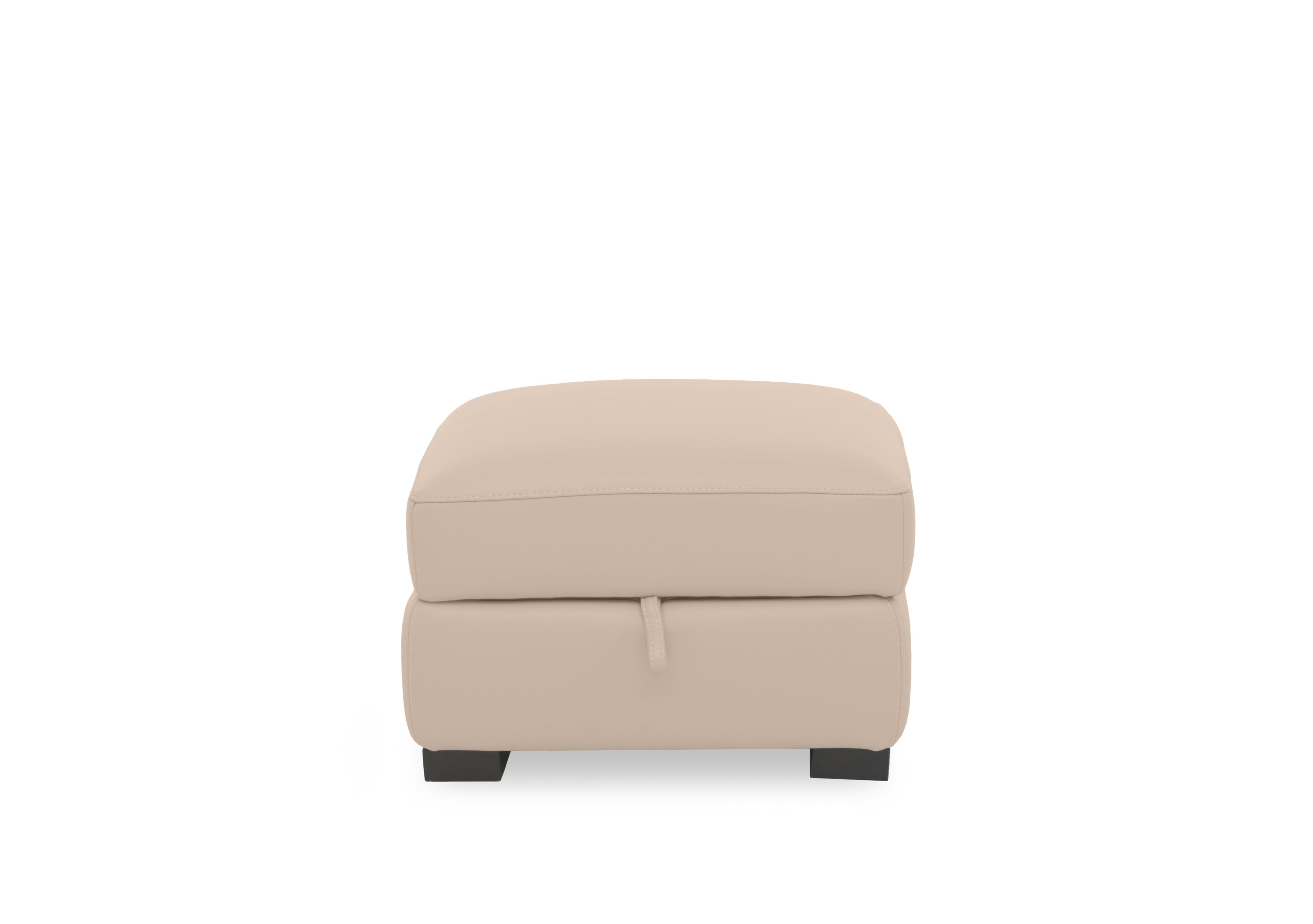 Nova Leather Storage Footstool in Bv-039c Pebble on Furniture Village