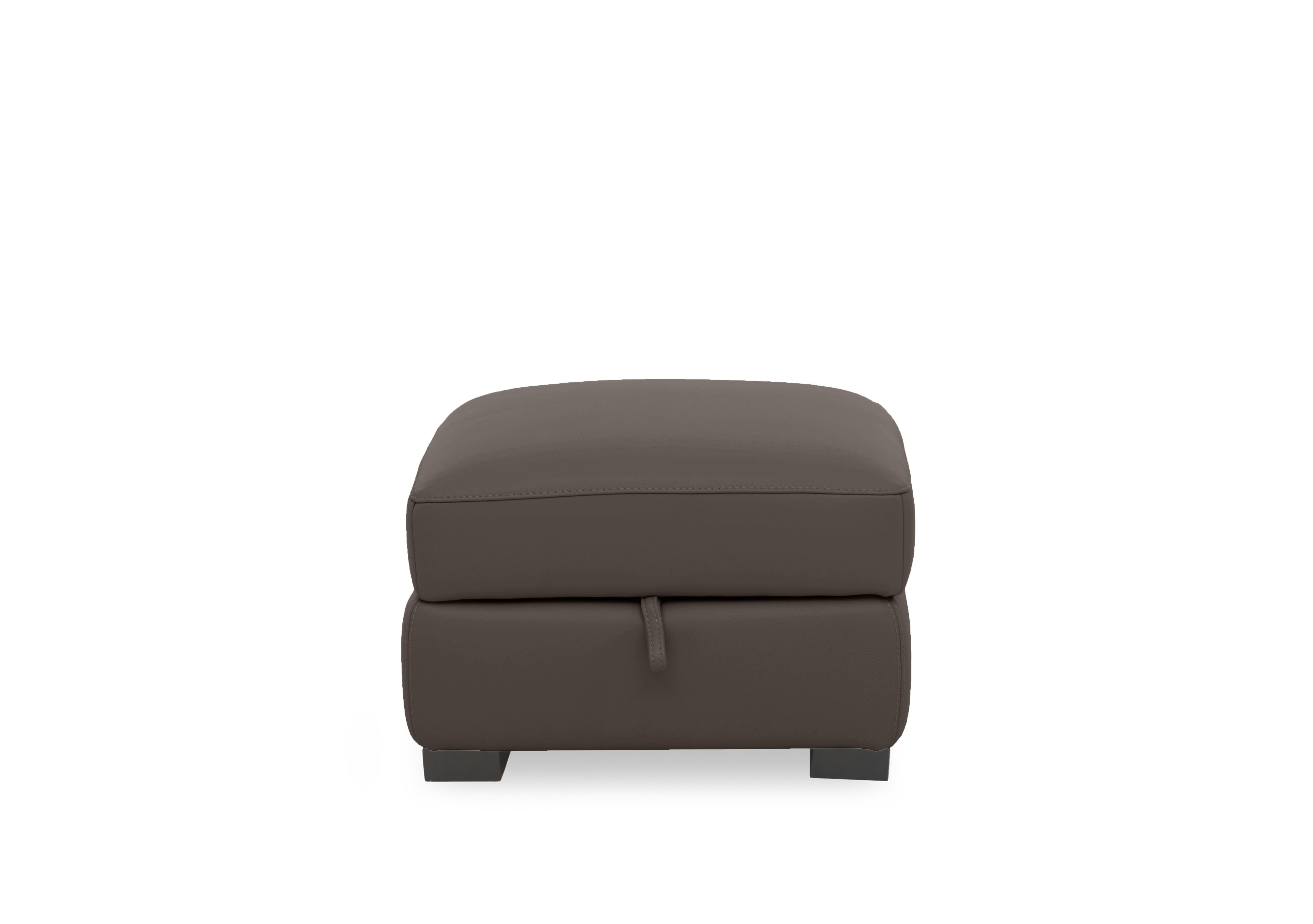 Nova Leather Storage Footstool in Bv-1748 Dark Chocolate on Furniture Village
