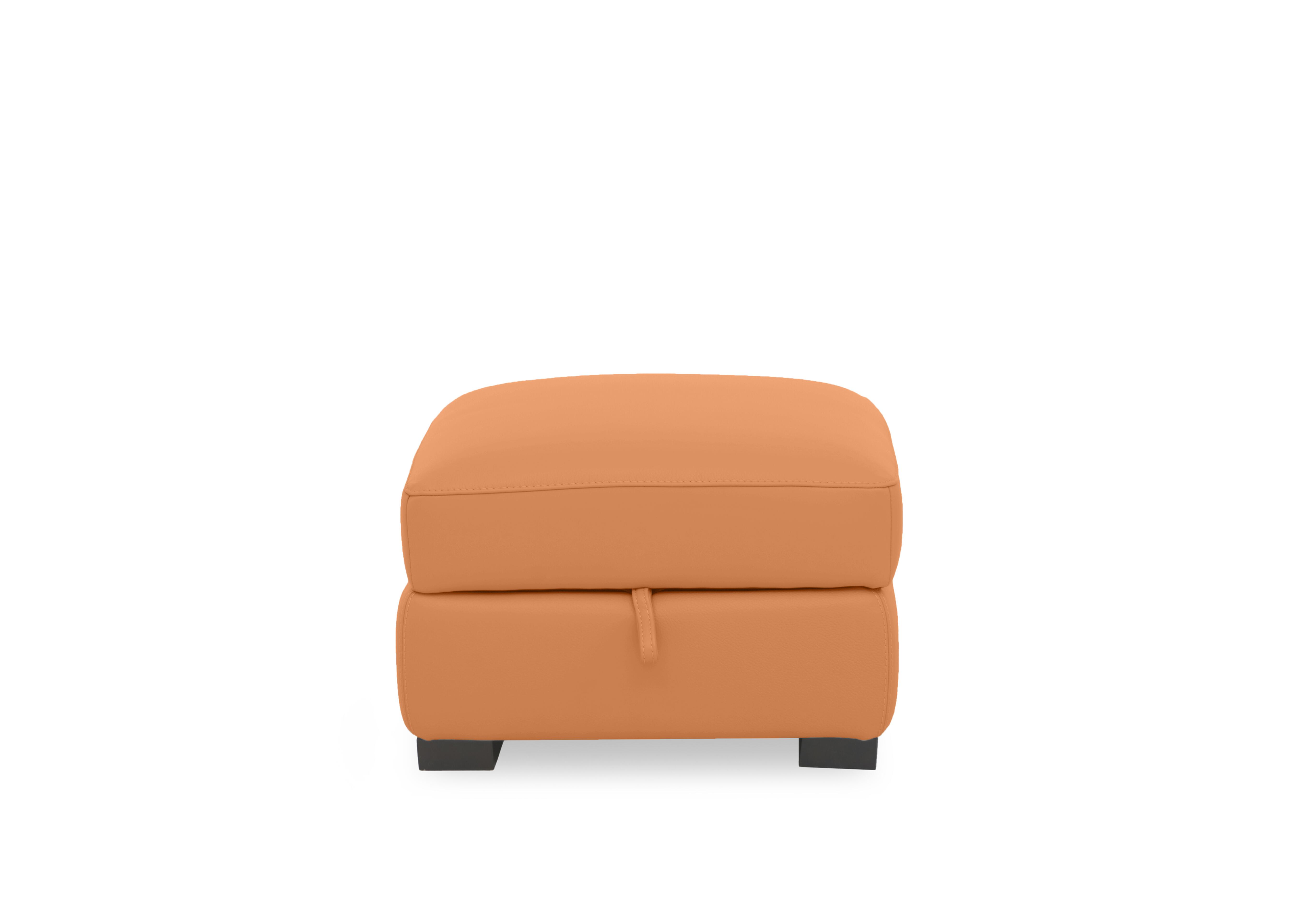 Nova Leather Storage Footstool in Bv-335e Honey Yellow on Furniture Village