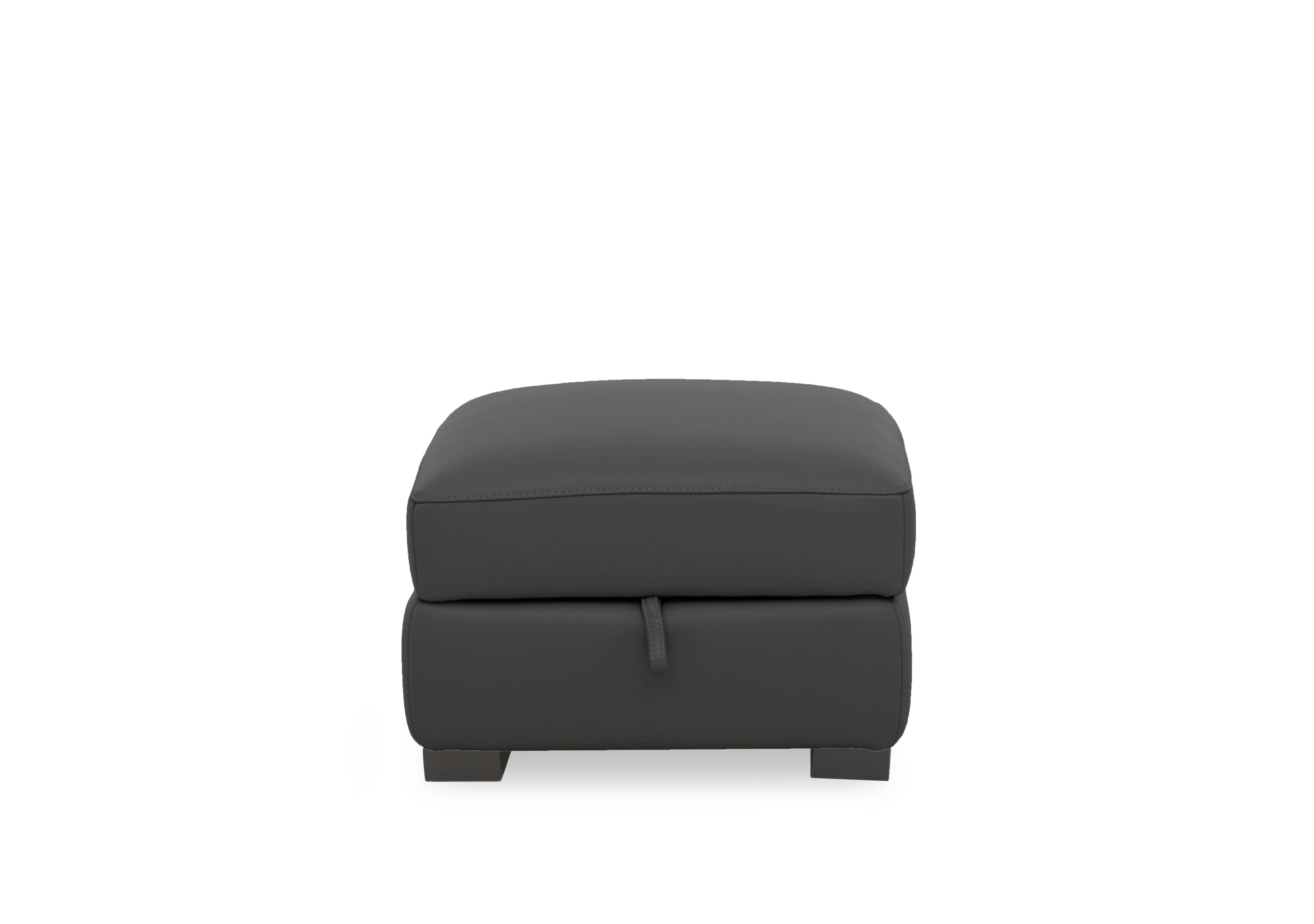 Nova Leather Storage Footstool in Bv-3500 Classic Black on Furniture Village