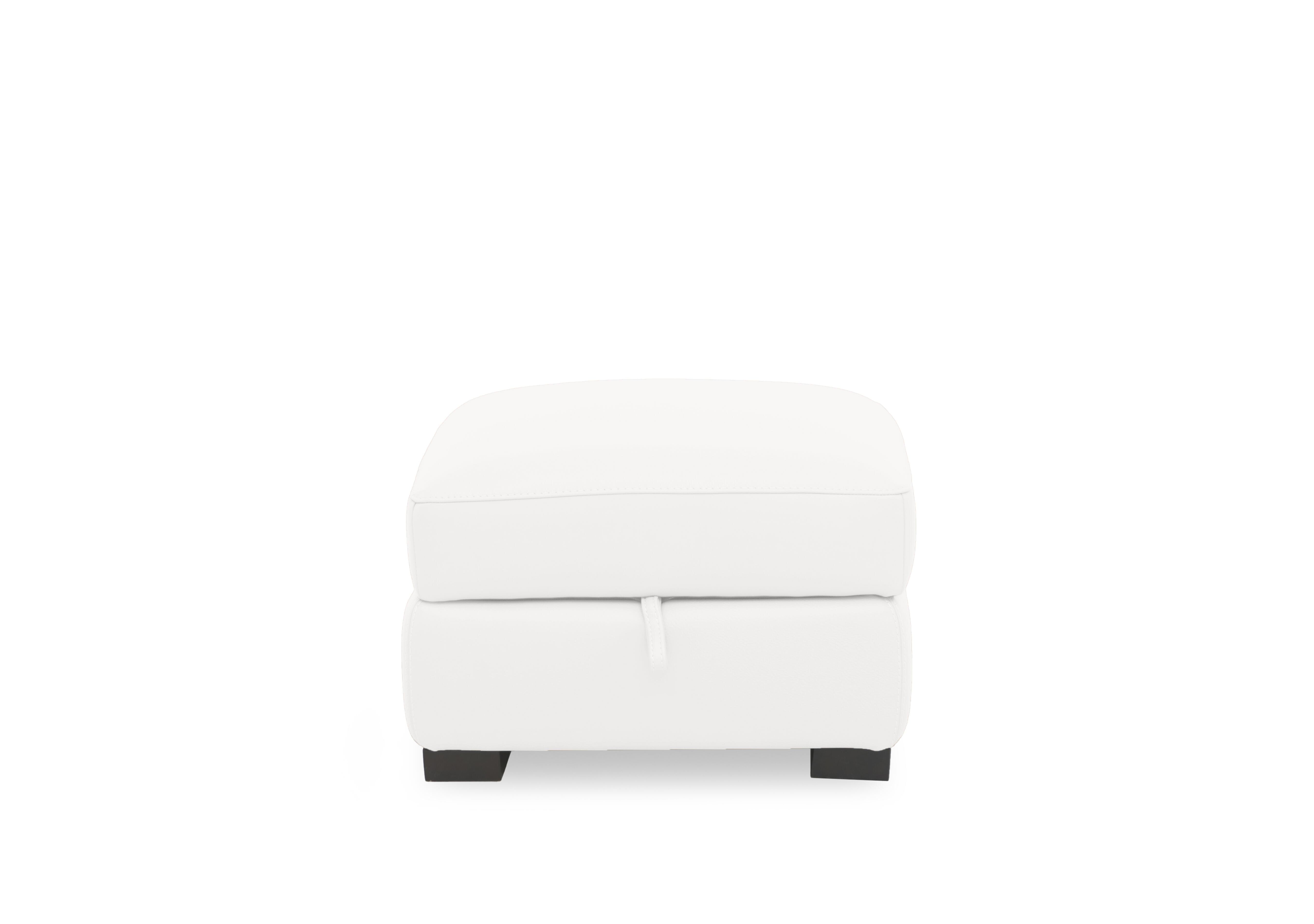 Nova Leather Storage Footstool in Bv-744d Star White on Furniture Village