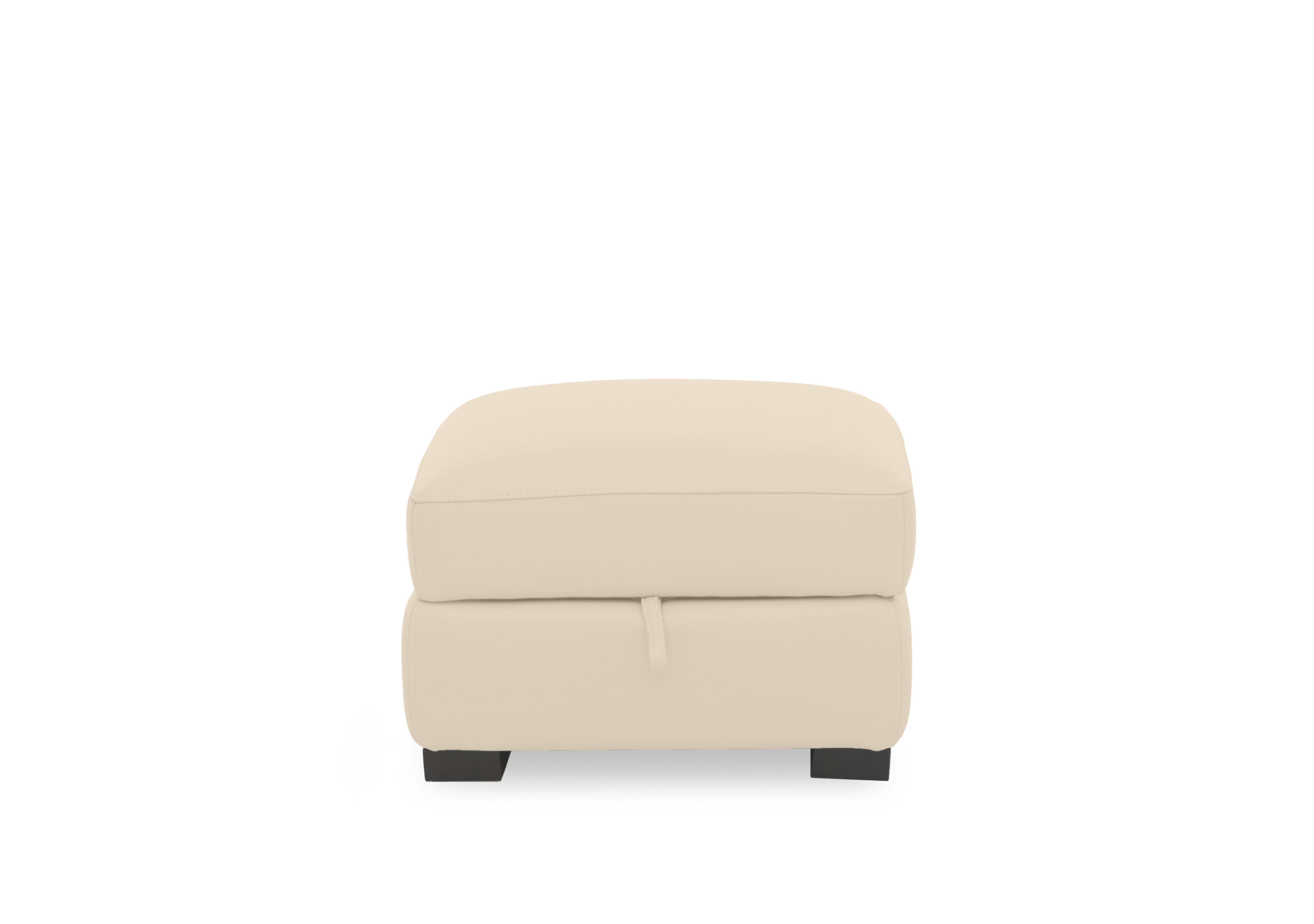 Nova Leather Storage Footstool in Bv-862c Bisque on Furniture Village