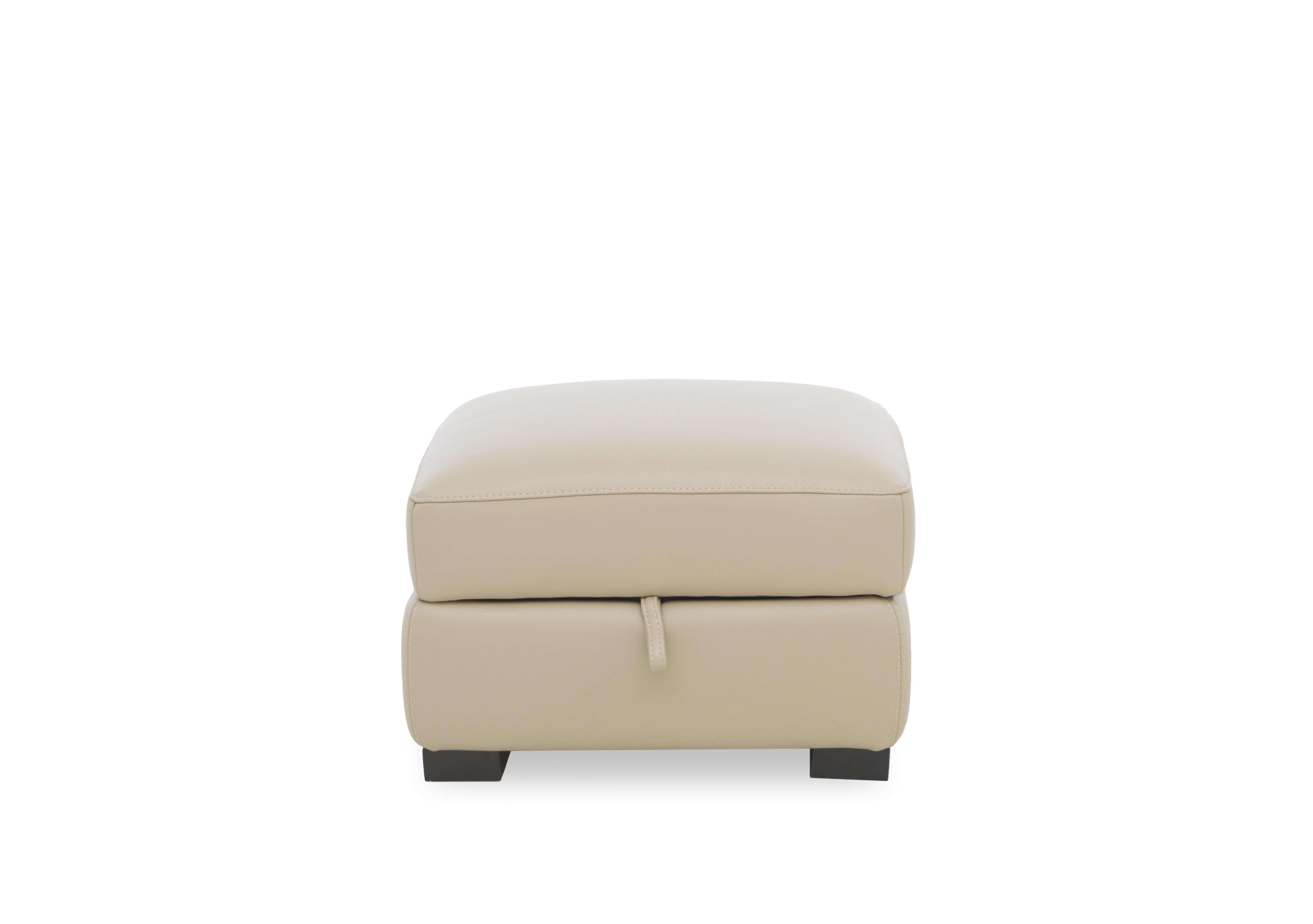 Nova Leather Storage Footstool in Hw-039c Pebble on Furniture Village
