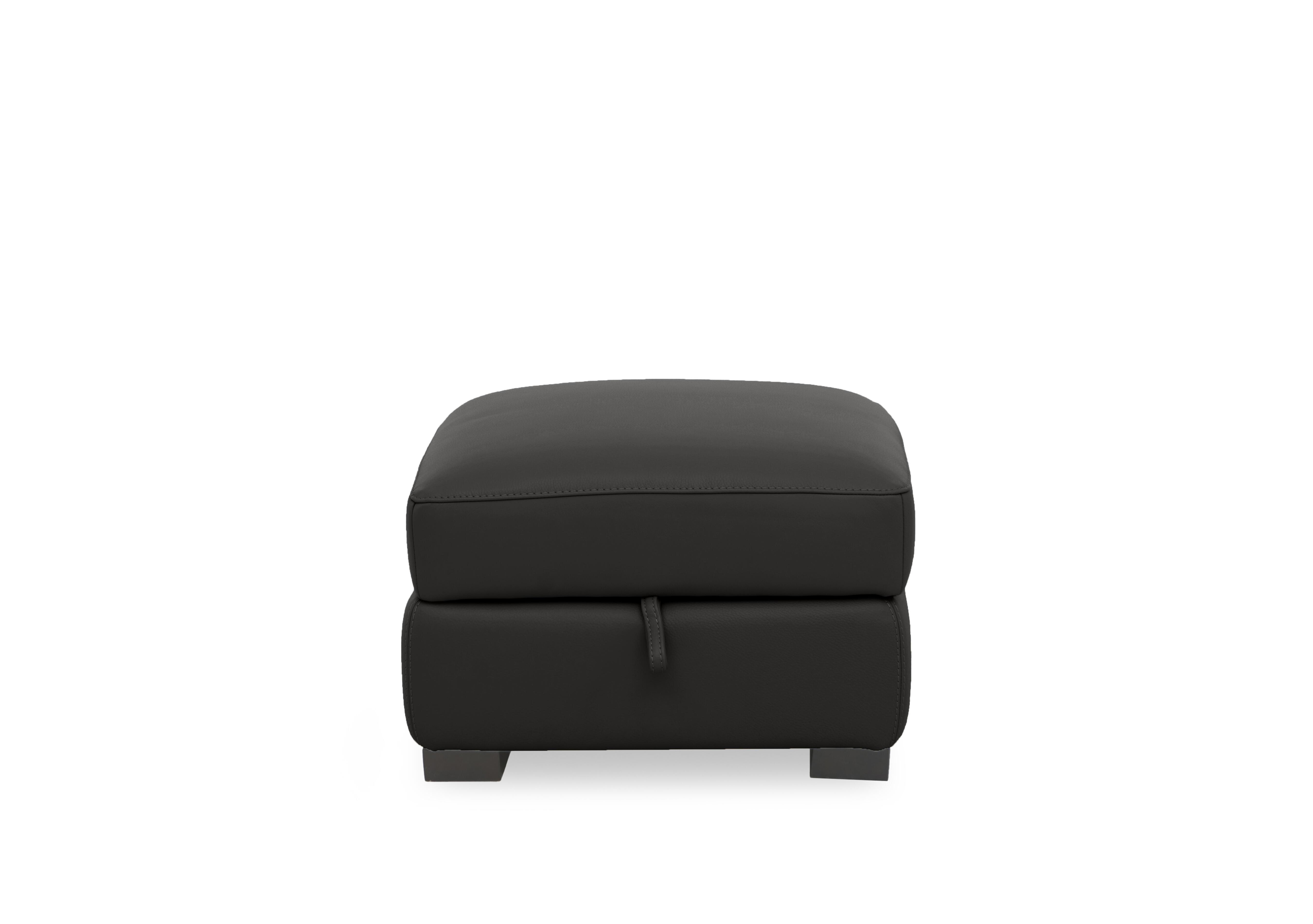 Nova Leather Storage Footstool in Hw-887c Black on Furniture Village