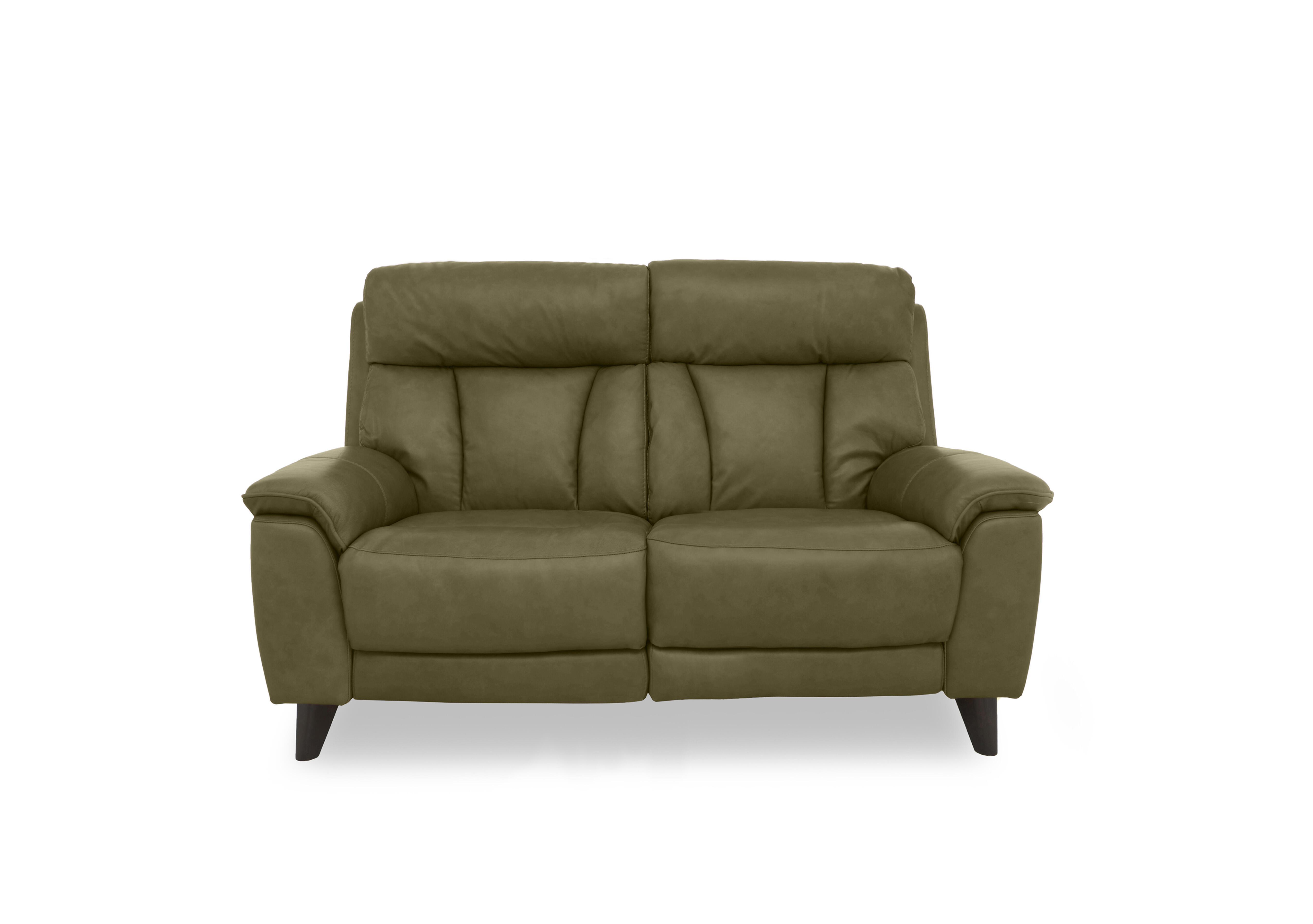 Dreamer Leather 2 Seater Power Recliner Sofa in Ca-699e Olive Green on Furniture Village