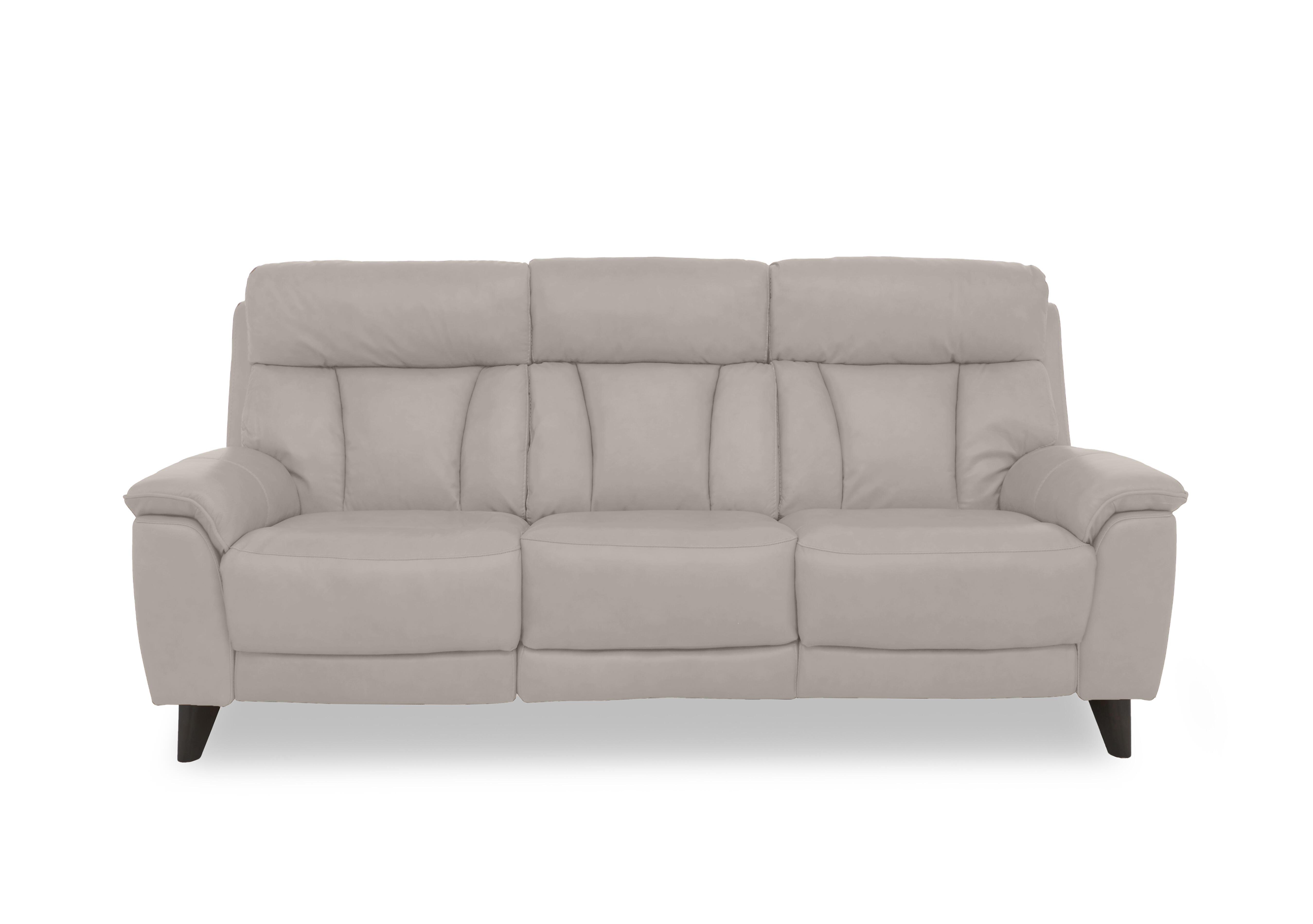 Dreamer 3 Seater Leather Sofa in Bv-946b Silver Grey on Furniture Village