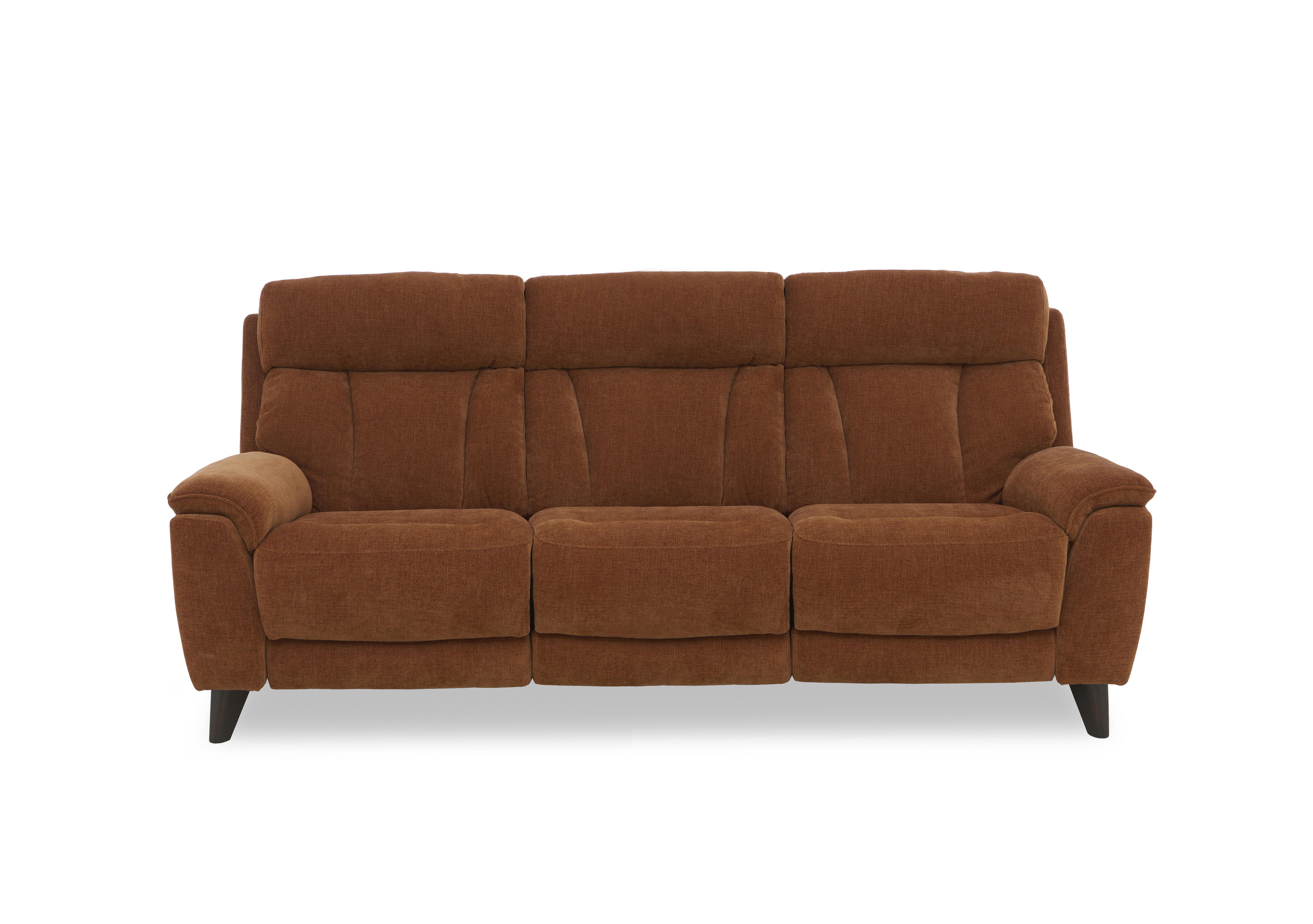 Dreamer Fabric 3 Seater Power Recliner Sofa with Power Headrests in Fab-Ndo-R22 Caramel on Furniture Village