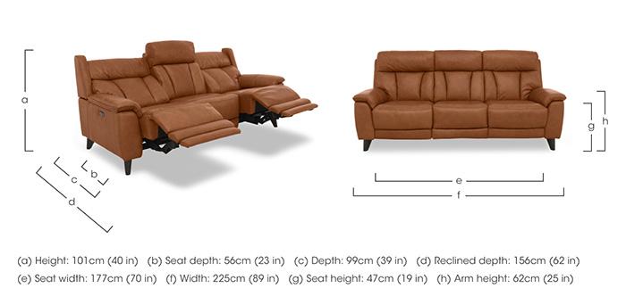 Dreamer Leather 3 Seater Power Recliner Sofa with Power Headrests in  on Furniture Village