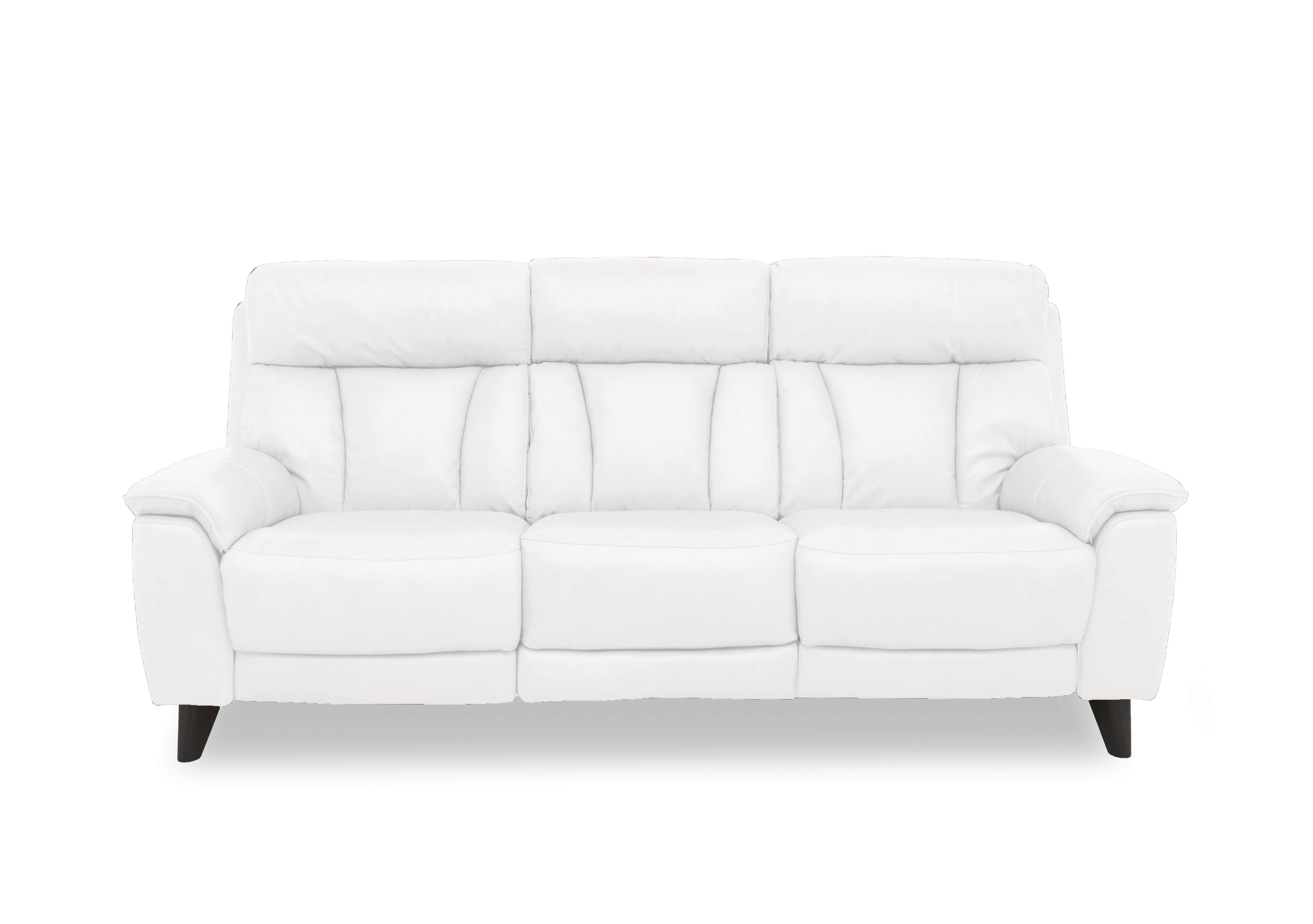 Dreamer Leather 3 Seater Power Recliner Sofa with Power Headrests in Bv-744d Star White on Furniture Village
