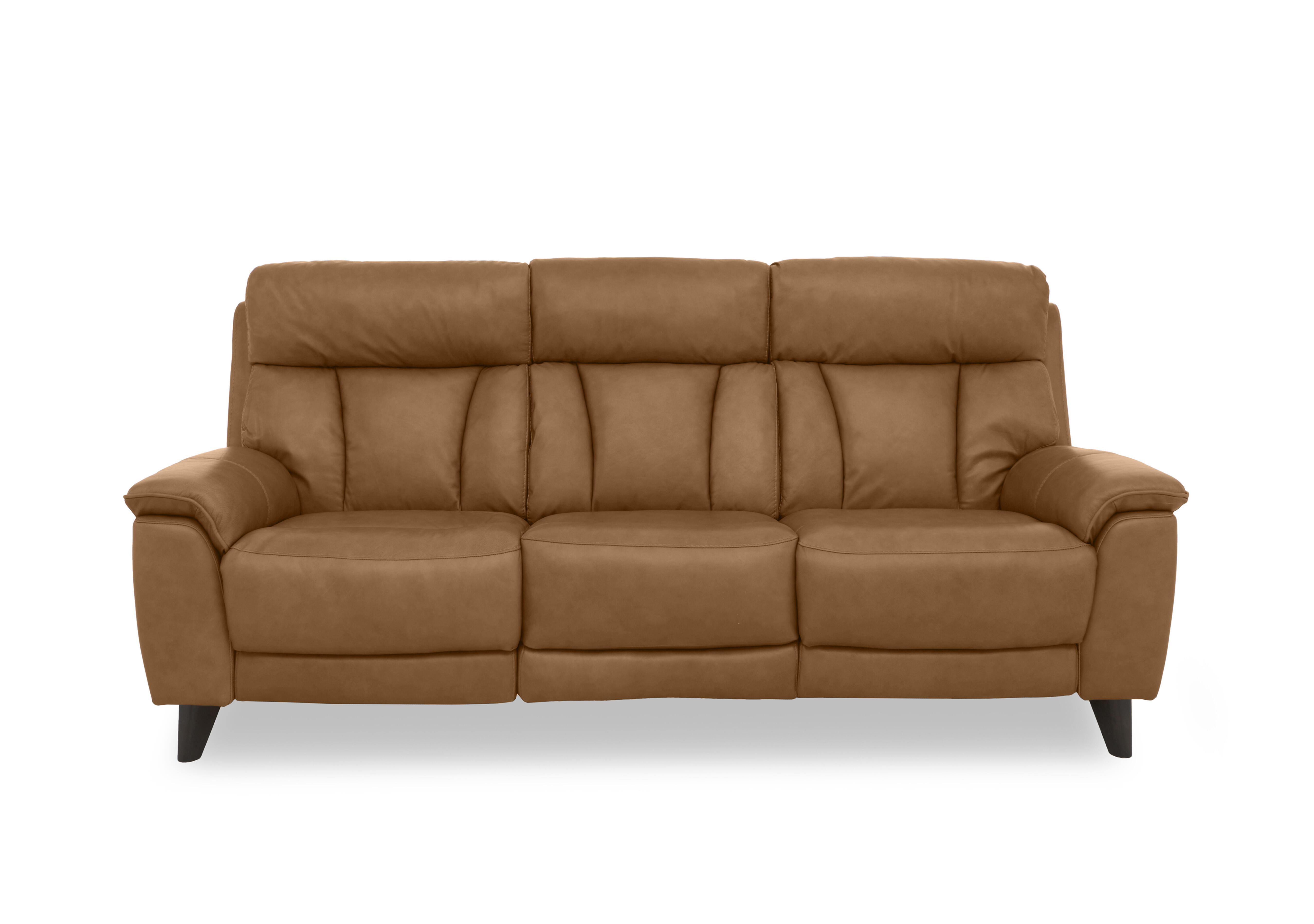 Dreamer Leather 3 Seater Power Recliner Sofa with Power Headrests in Ca-700e Cognac on Furniture Village