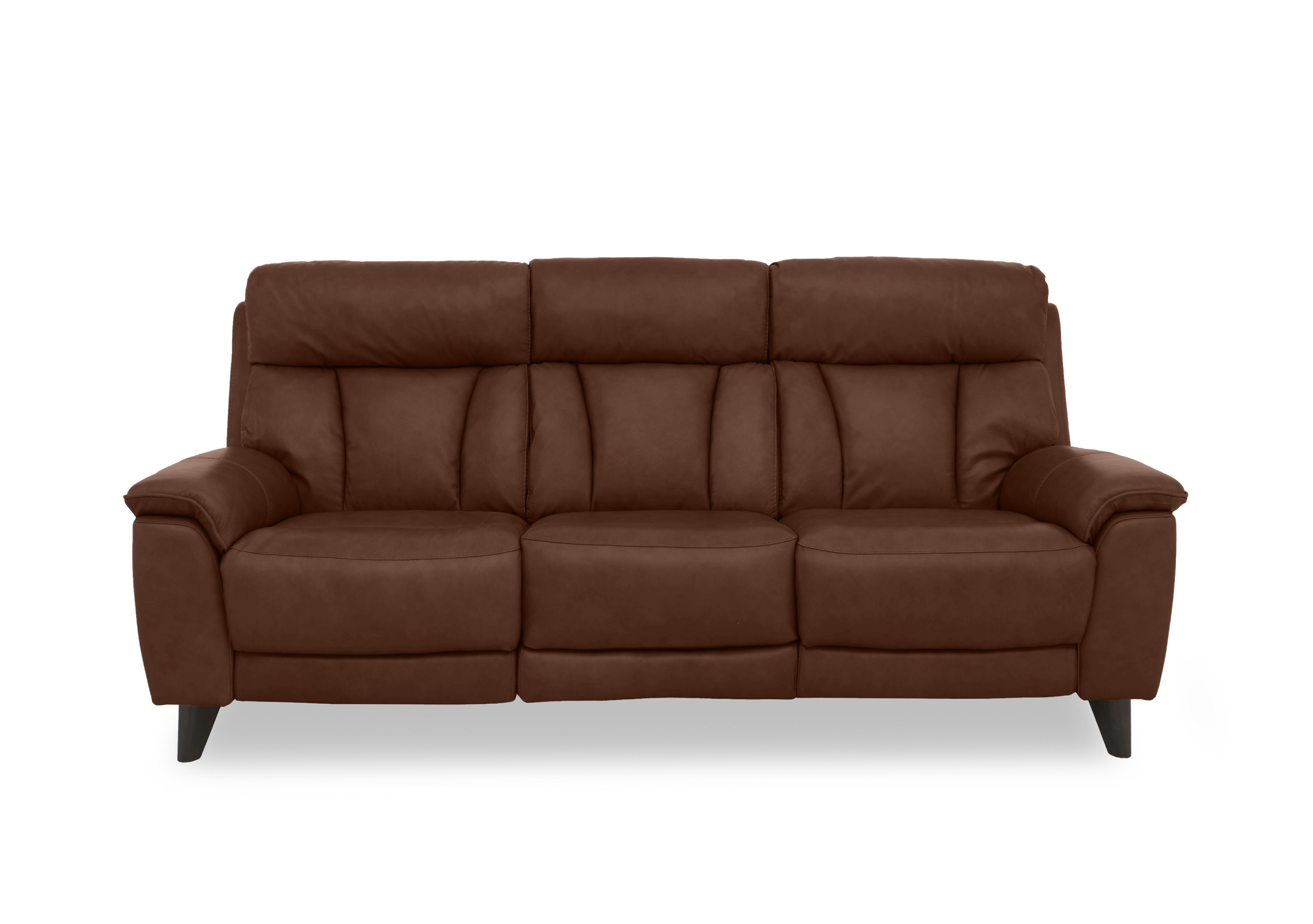 Dreamer Leather 3 Seater Power Recliner Sofa with Power Headrests in Ca-701e Tobacco on Furniture Village