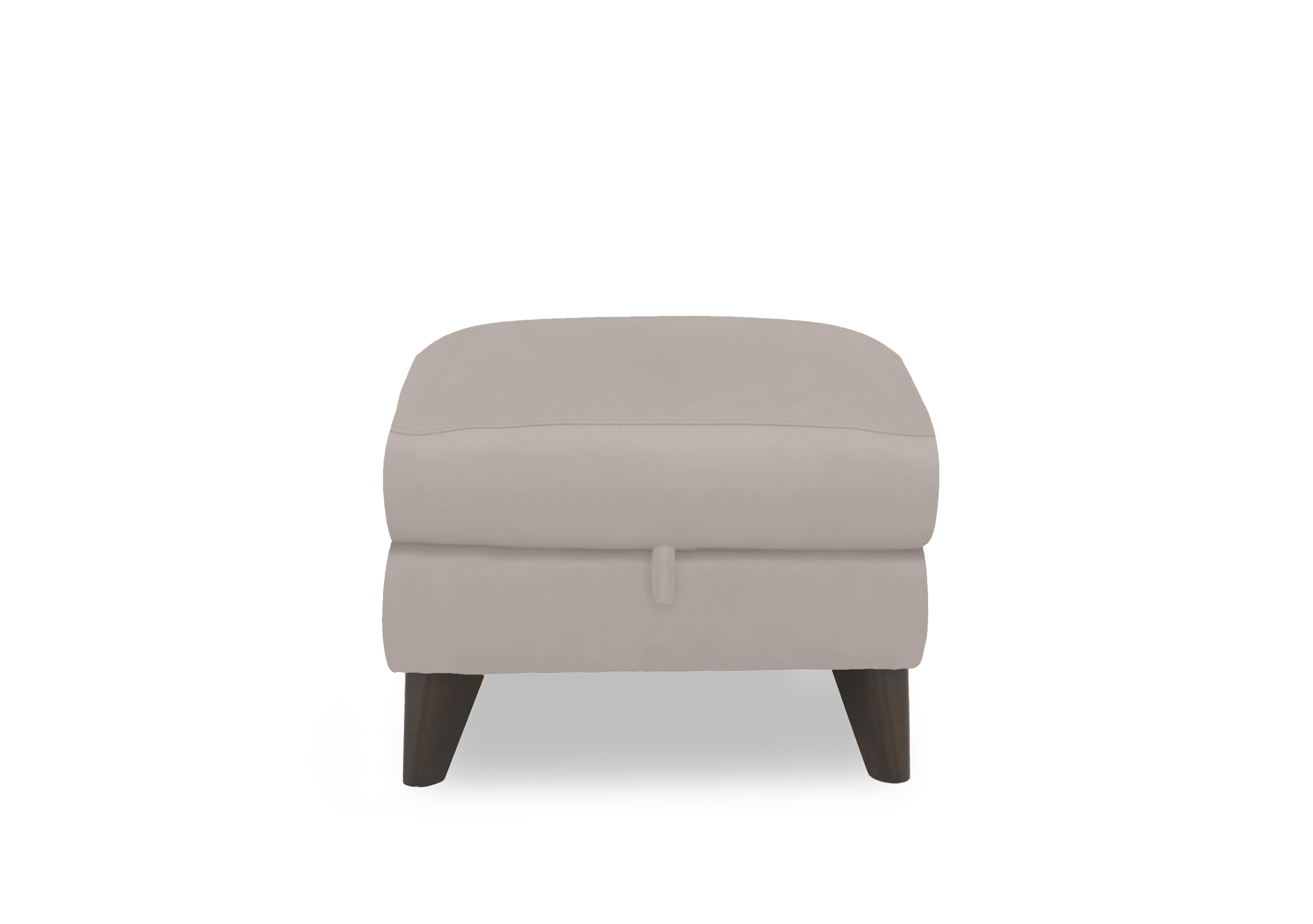 Dreamer Leather Storage Footstool in Bv-946b Silver Grey on Furniture Village
