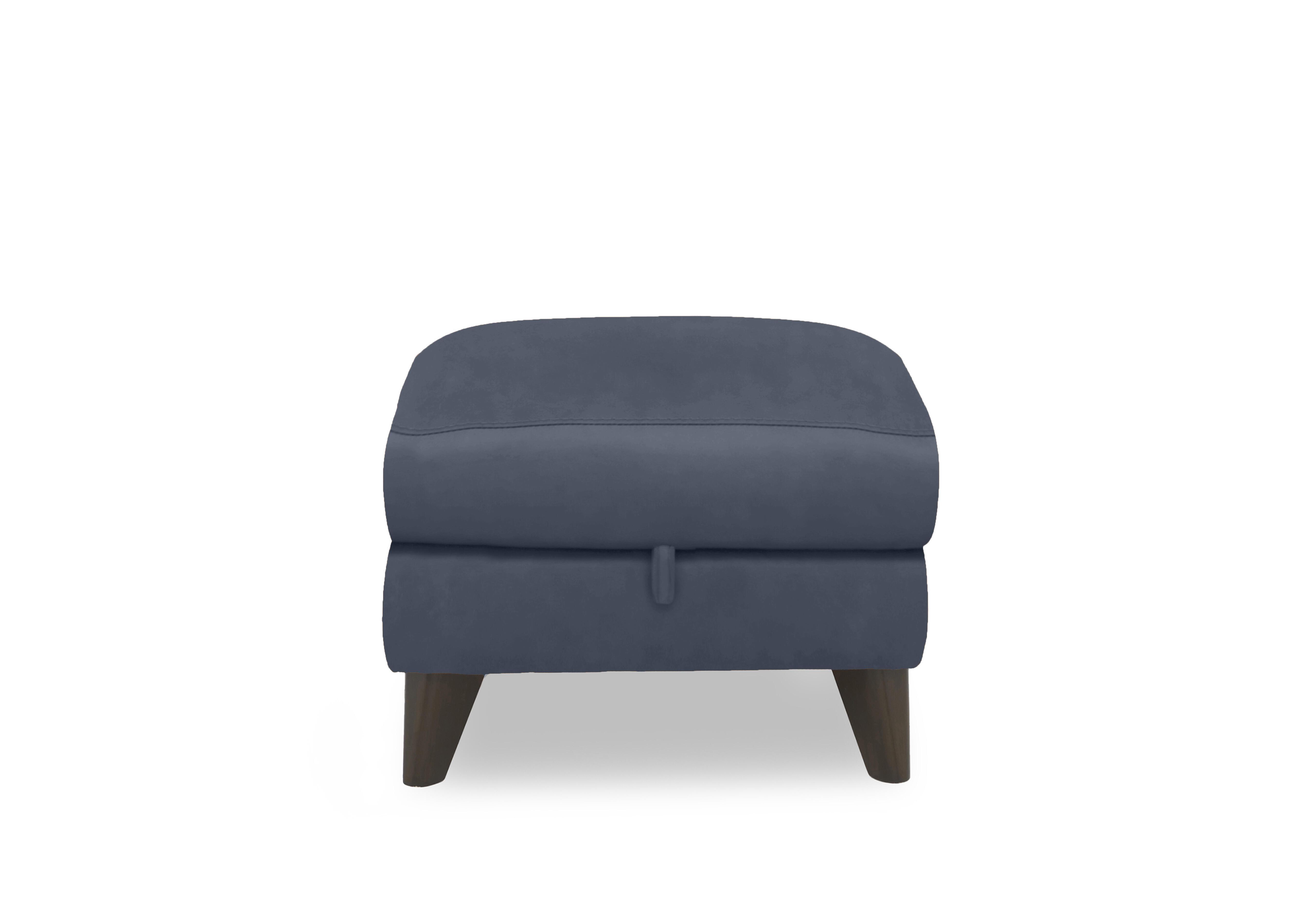 Dreamer Leather Storage Footstool in Nc-313e Ocean Blue on Furniture Village