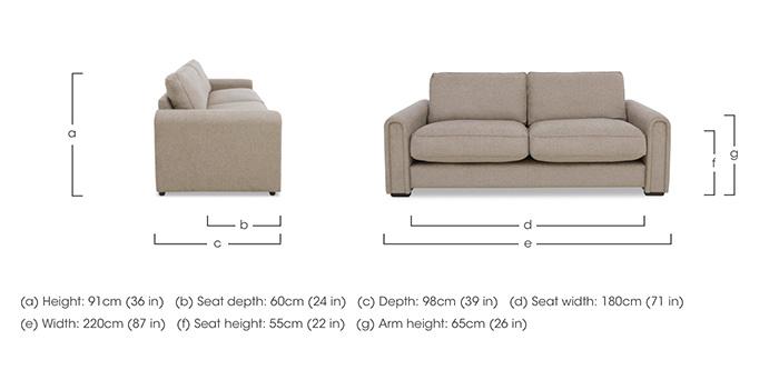 Designed by You 220cm 3 Seater Archy Midi Arm Sofa in  on Furniture Village