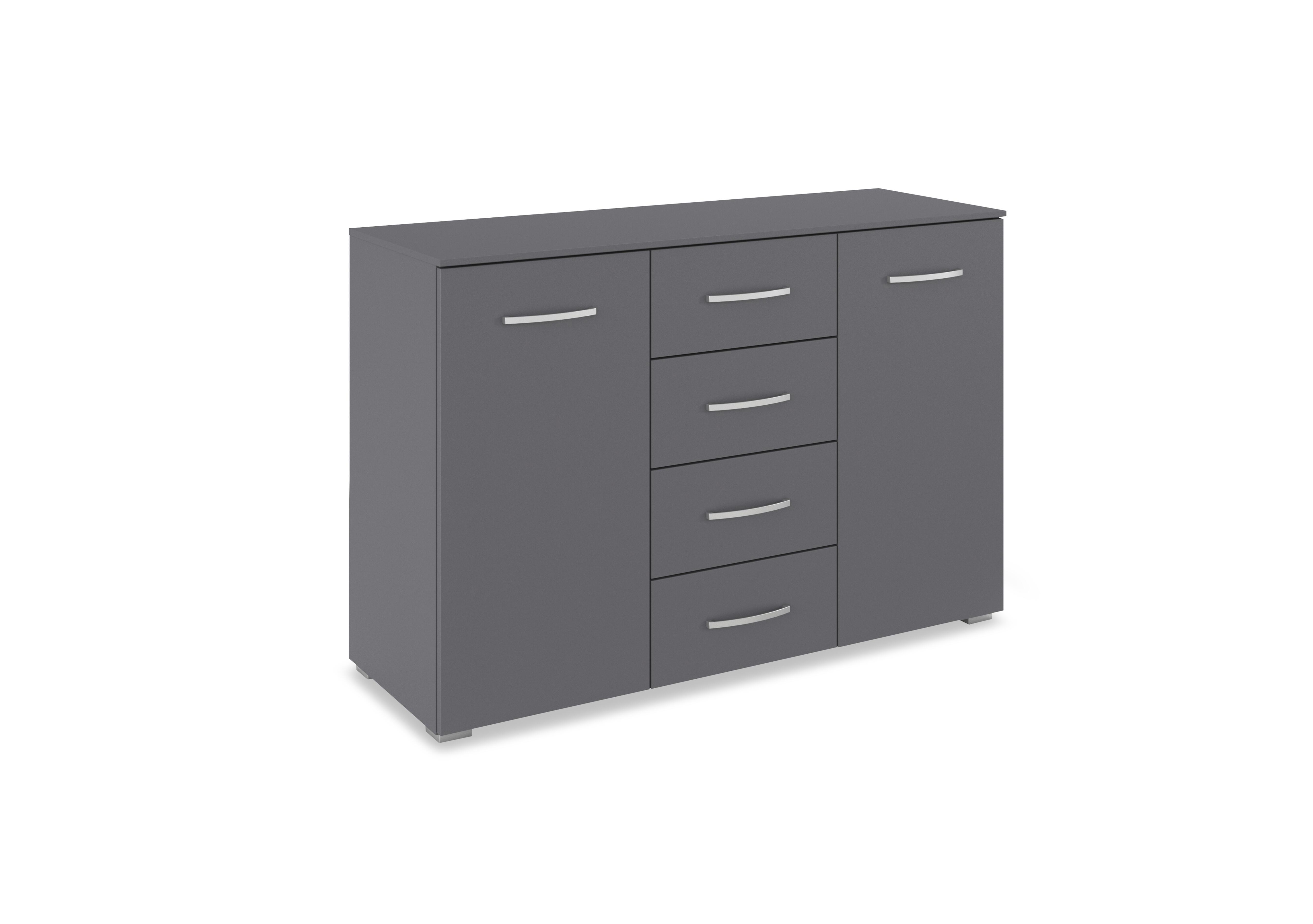 Impulse 2 Door 4 Drawer Chest in Ac23b Metallic Grey on Furniture Village