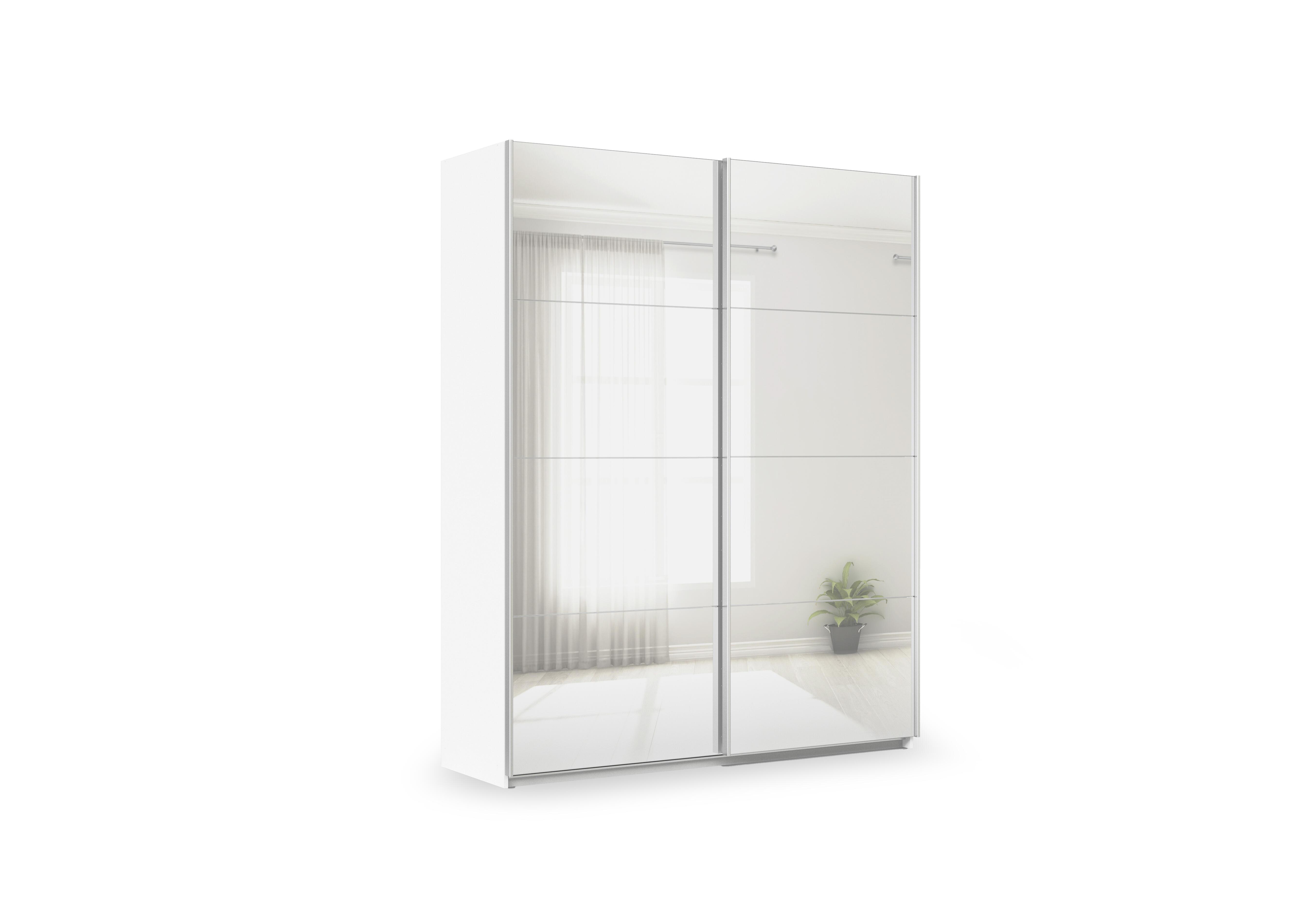 Impulse 181cm 2 Door Mirror Slider Wardrobe in Ad129 Alpine White on Furniture Village