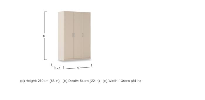 Impulse 136cm 3 Door Décor Hinged Wardrobe in  on Furniture Village