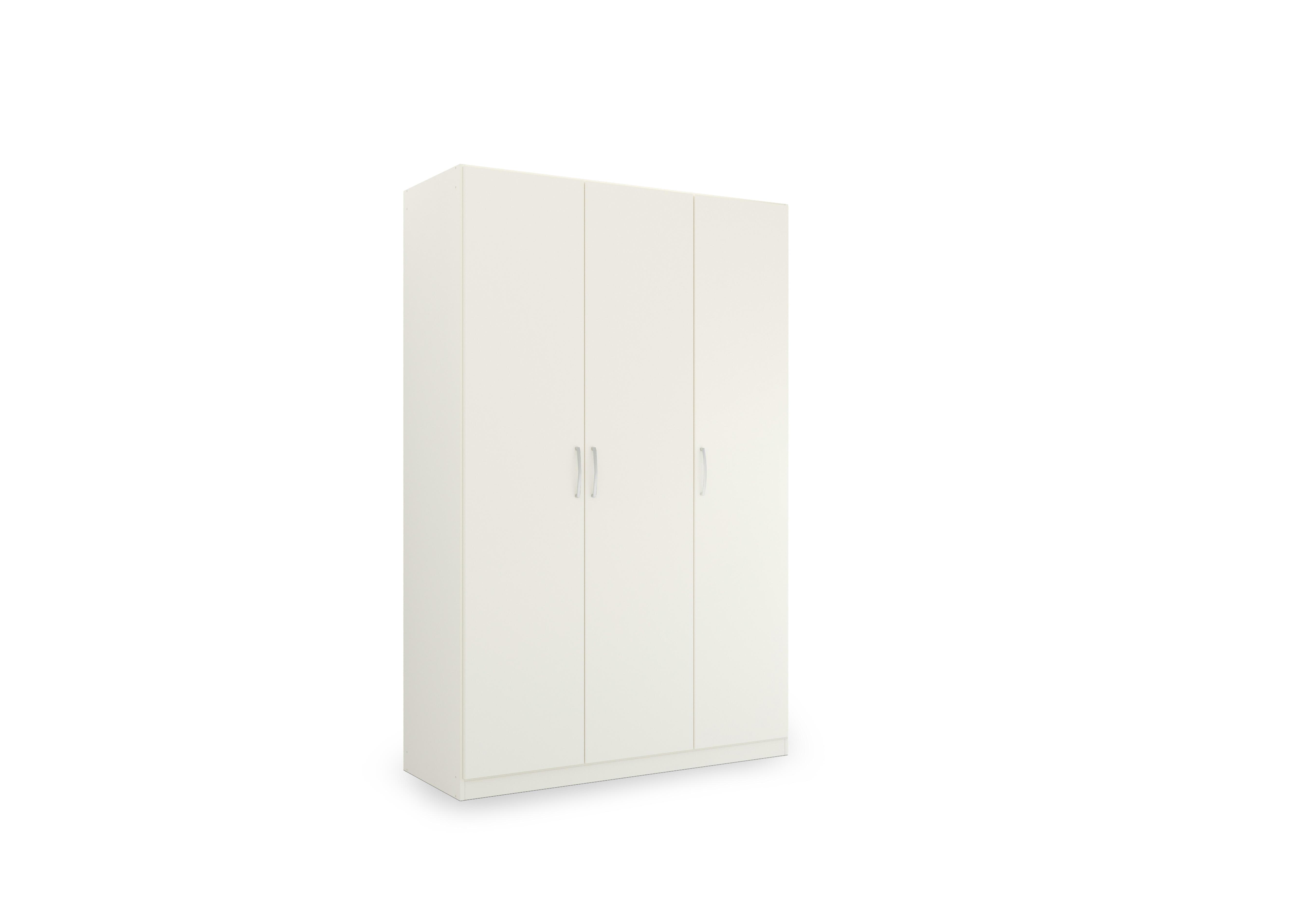 Impulse 136cm 3 Door Décor Hinged Wardrobe in A750b Alpine White on Furniture Village