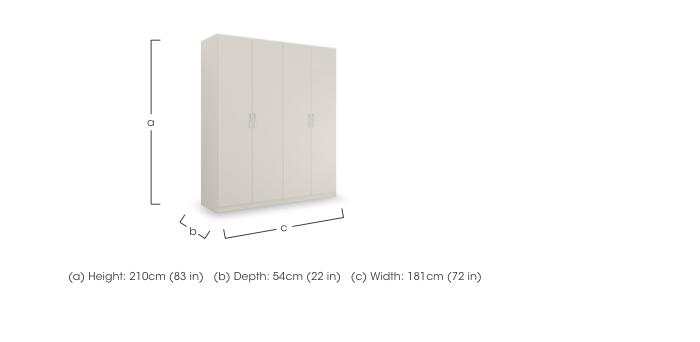 Impulse 181cm 4 Door Décor Hinged Wardrobe in  on Furniture Village