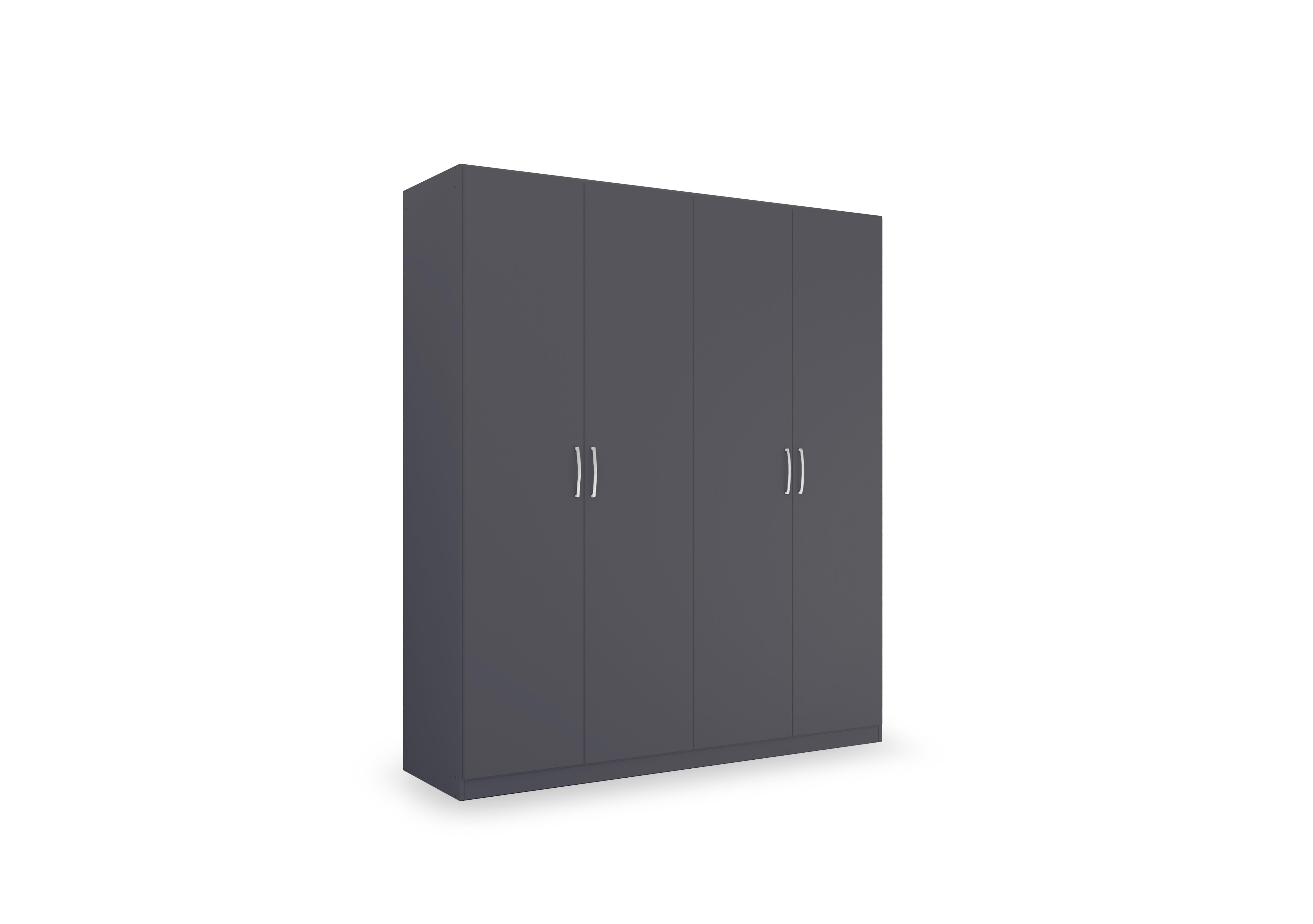 Impulse 181cm 4 Door Décor Hinged Wardrobe in Aw93b Metallic Grey on Furniture Village