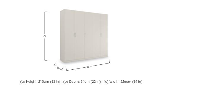 Impulse 226cm 5 Door Décor Hinged Wardrobe in  on Furniture Village
