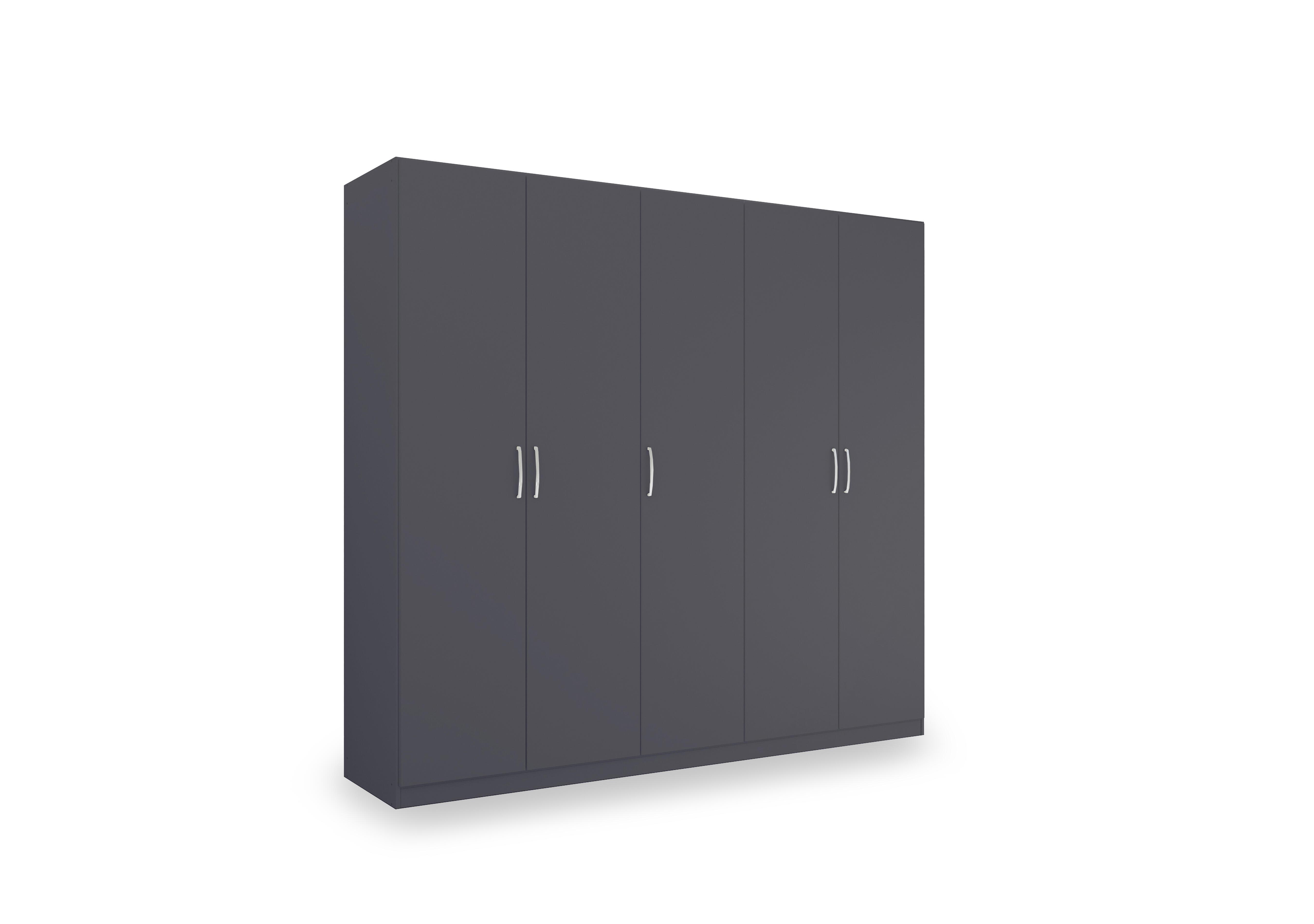 Impulse 226cm 5 Door Décor Hinged Wardrobe in Aw93b Metallic Grey on Furniture Village