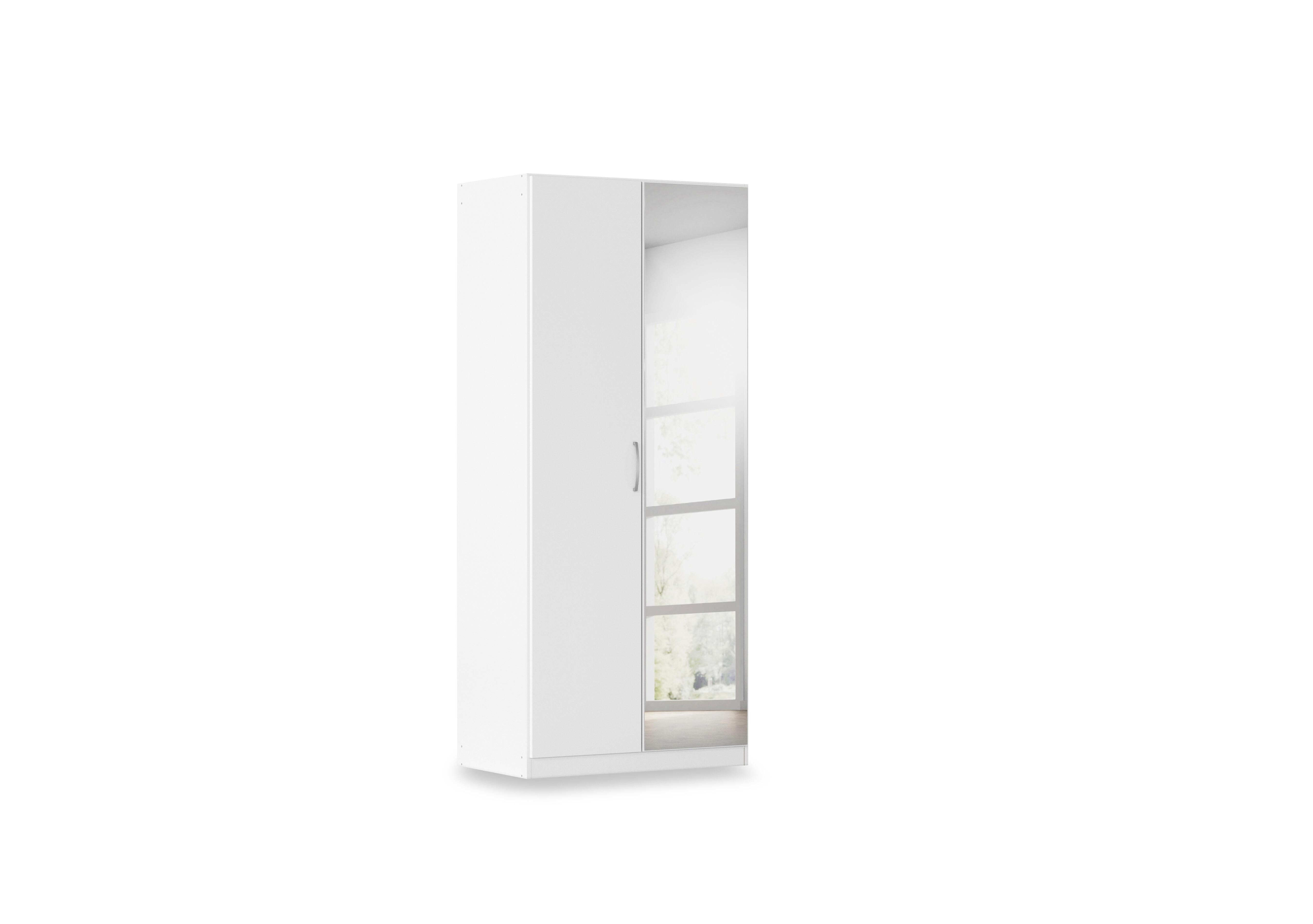 Impulse 91cm 2 Door Décor Hinged Wardrobe with Mirror Door in A750b Alpine White on Furniture Village