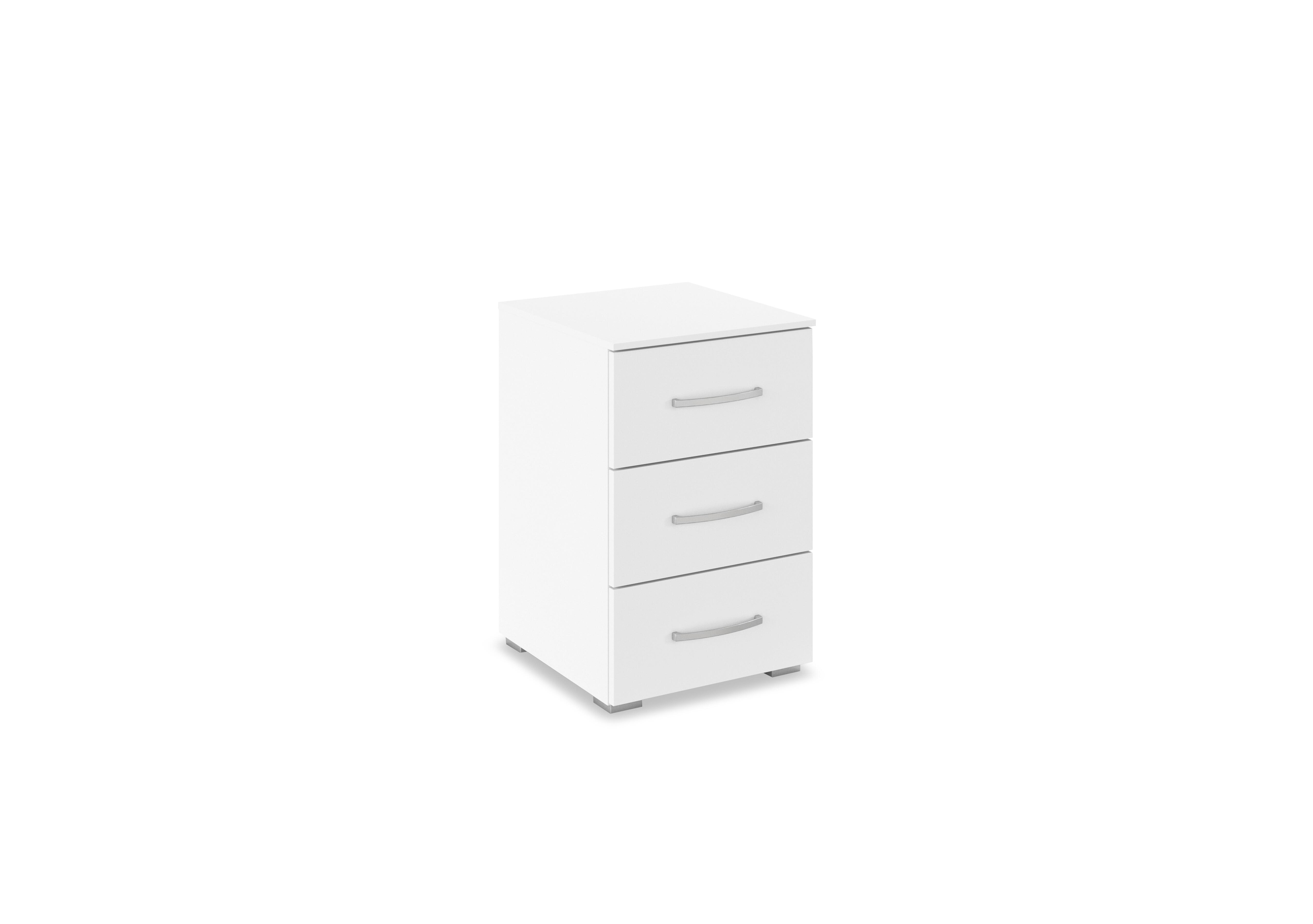 Impulse 3 Drawer Bedside Cabinet in Ac11b Alpine White on Furniture Village