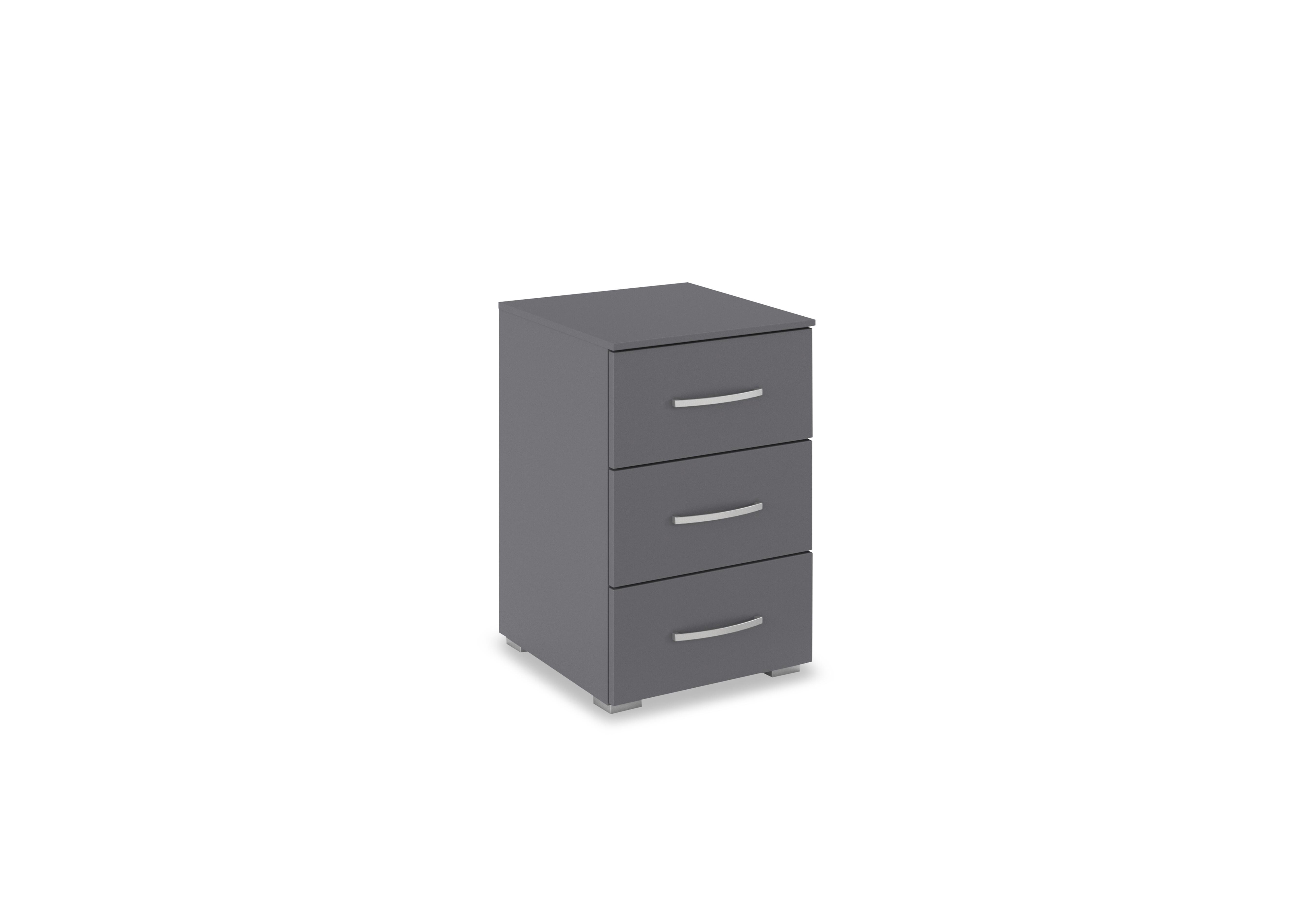 Impulse 3 Drawer Bedside Cabinet in Ac23b Metallic Grey on Furniture Village