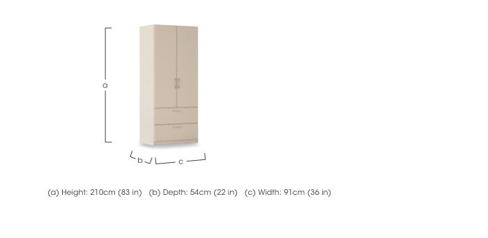 Impulse 91cm 2 Door Combi Décor Wardrobe in  on Furniture Village