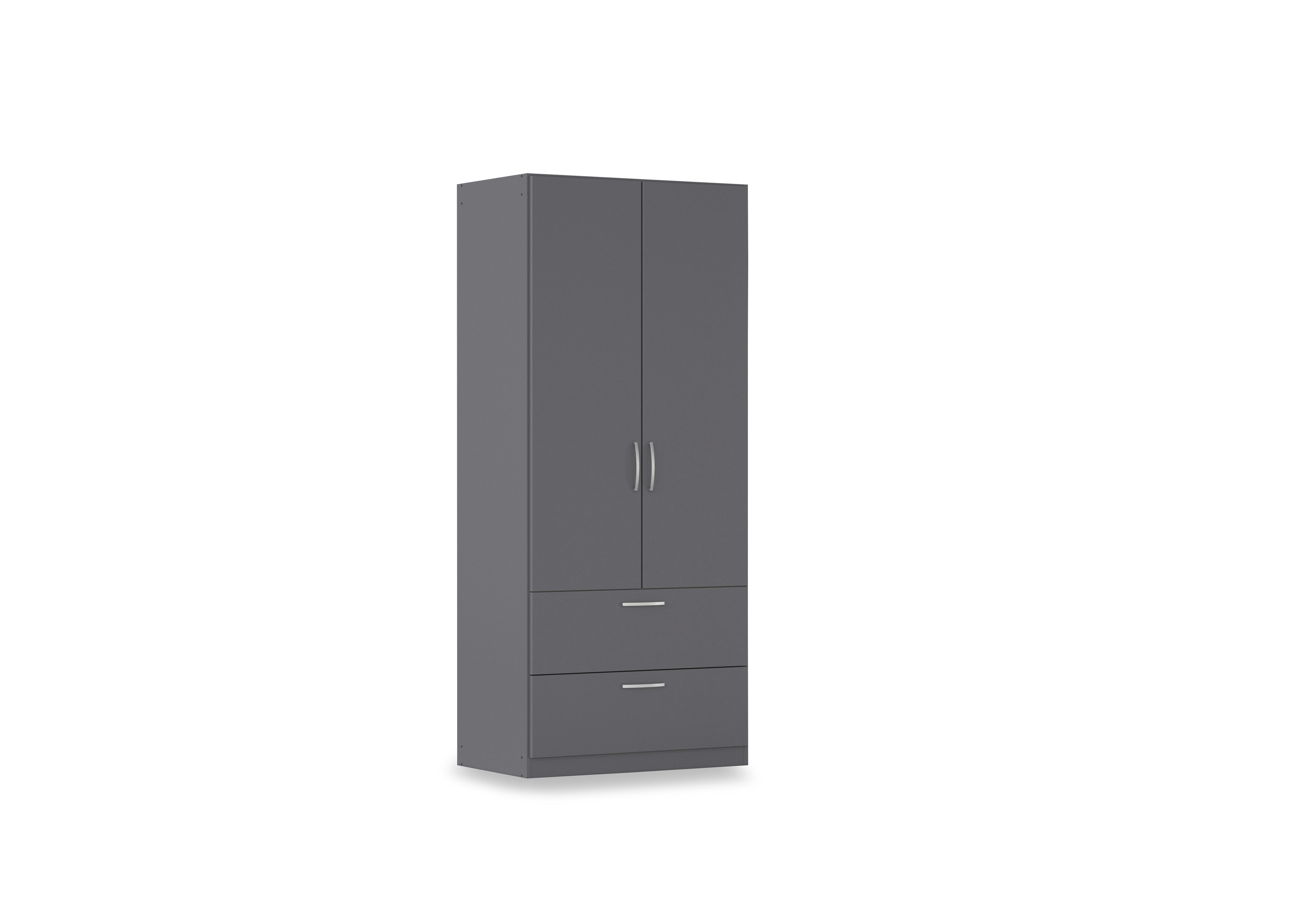Impulse 91cm 2 Door Combi Décor Wardrobe in Aw93b Metallic Grey on Furniture Village