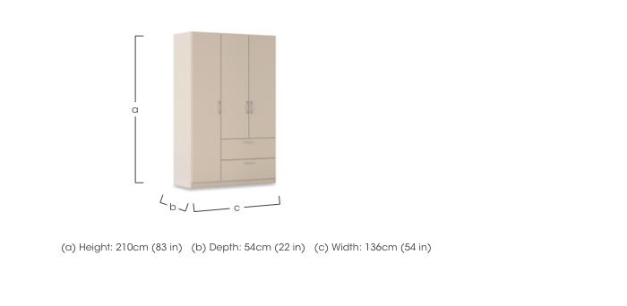 Impulse 136cm 3 Door Combi Décor Wardrobe in  on Furniture Village
