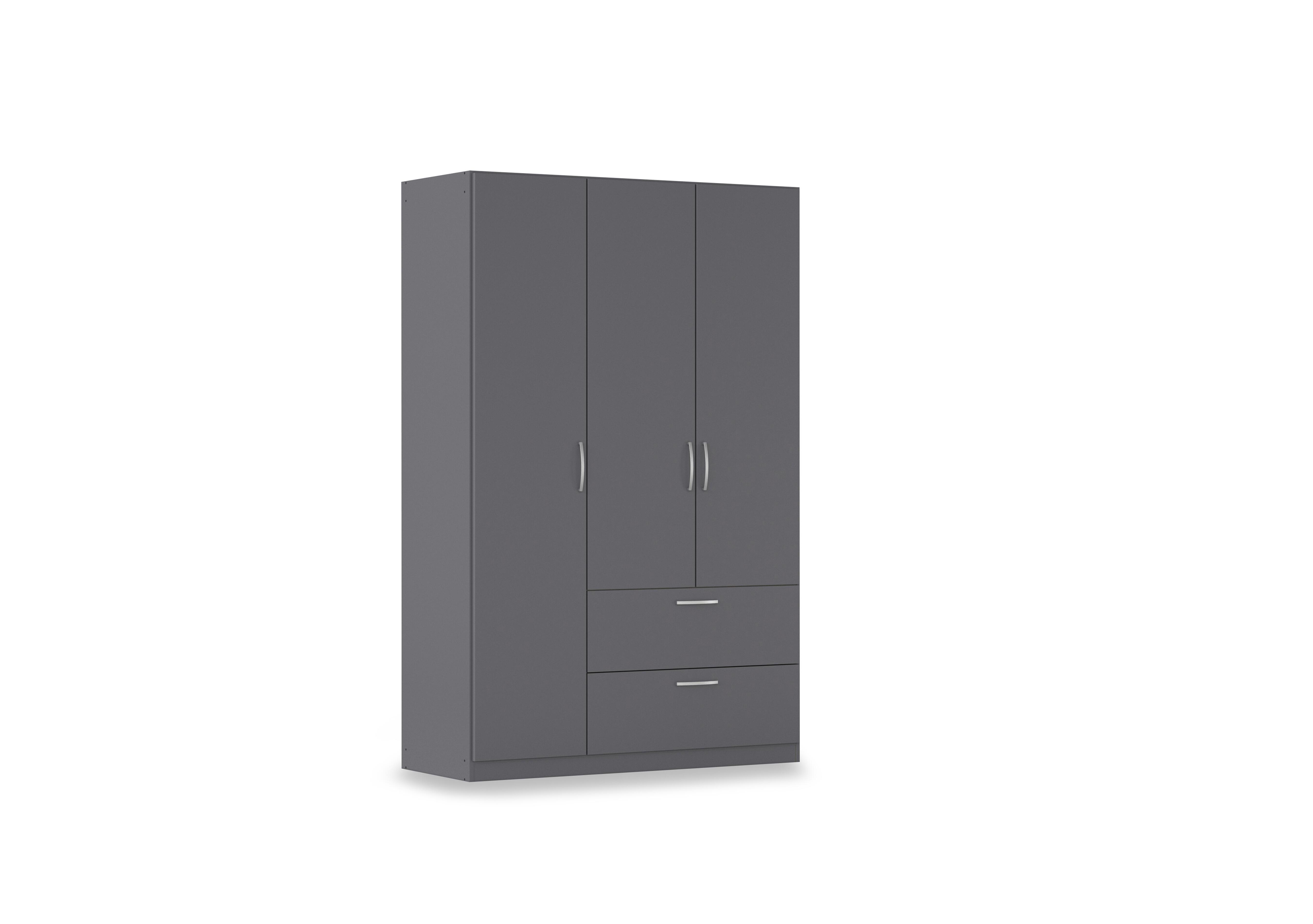 Impulse 136cm 3 Door Combi Décor Wardrobe in Aw93b Metallic Grey on Furniture Village