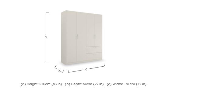 Impulse 181cm 4 Door Combi Décor Wardrobe in  on Furniture Village