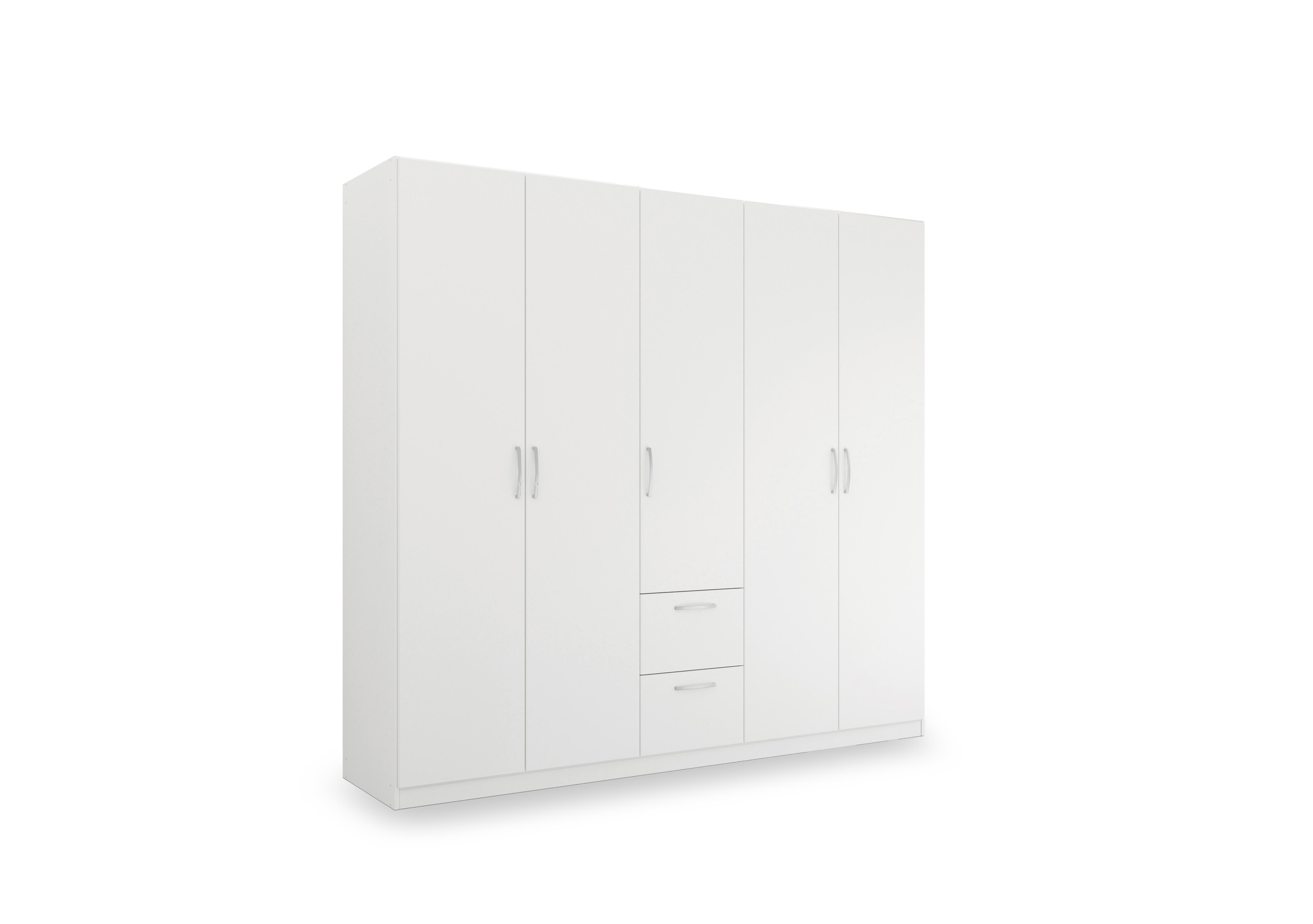 Impulse 226cm 5 Door Combi Décor Wardrobe in A750b Alpine White on Furniture Village