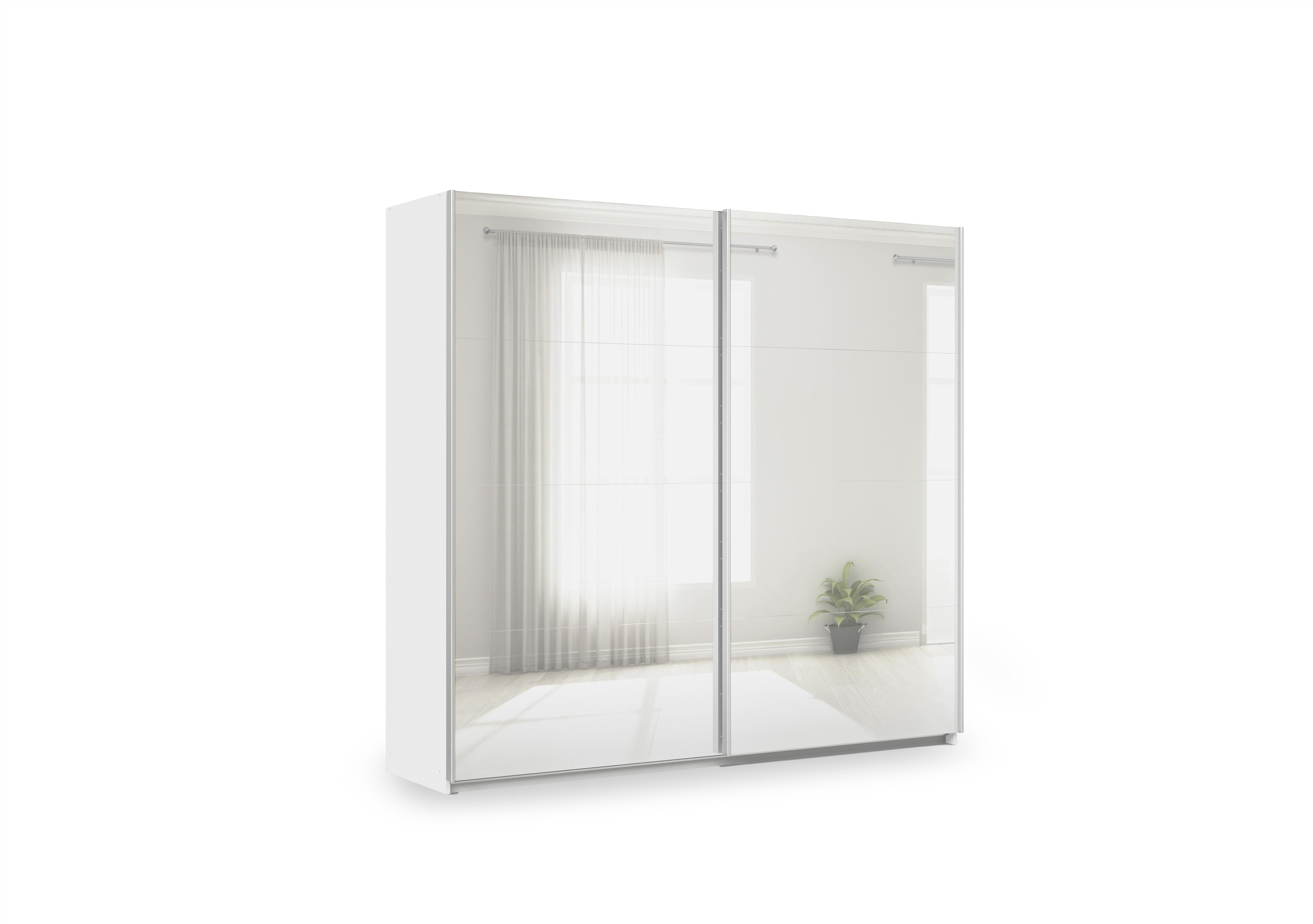 Impulse 226cm 2 Door Mirror Slider Wardrobe in Ad129 Alpine White on Furniture Village