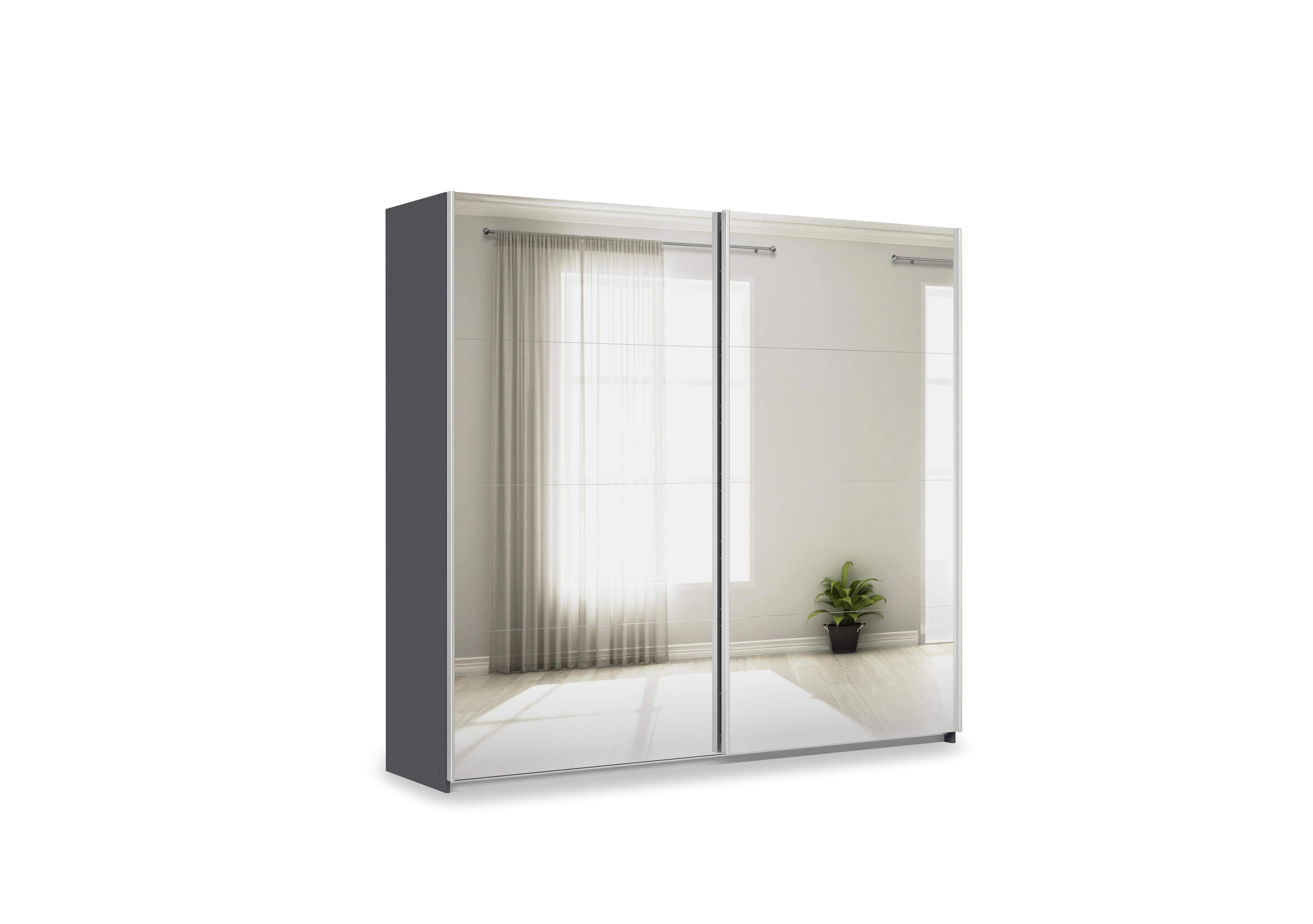 Impulse 226cm 2 Door Mirror Slider Wardrobe in Ad156 Metallic Grey on Furniture Village