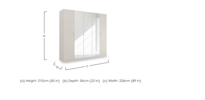 Impulse 226cm 5 Door Décor Hinged Wardrobe with 3 Mirror Doors in  on Furniture Village