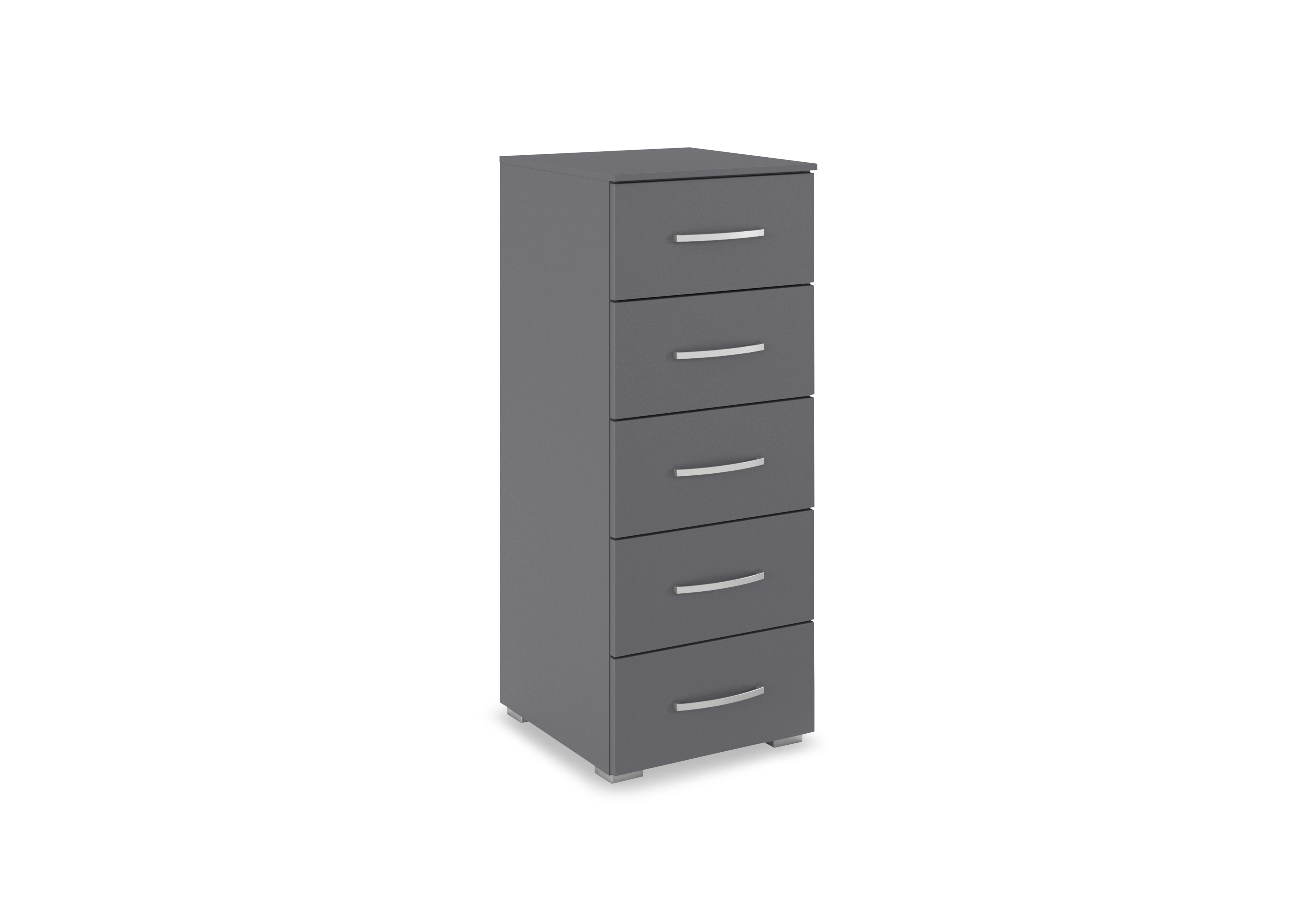 Impulse 5 Drawer Tall Chest in Ac23b Metallic Grey on Furniture Village