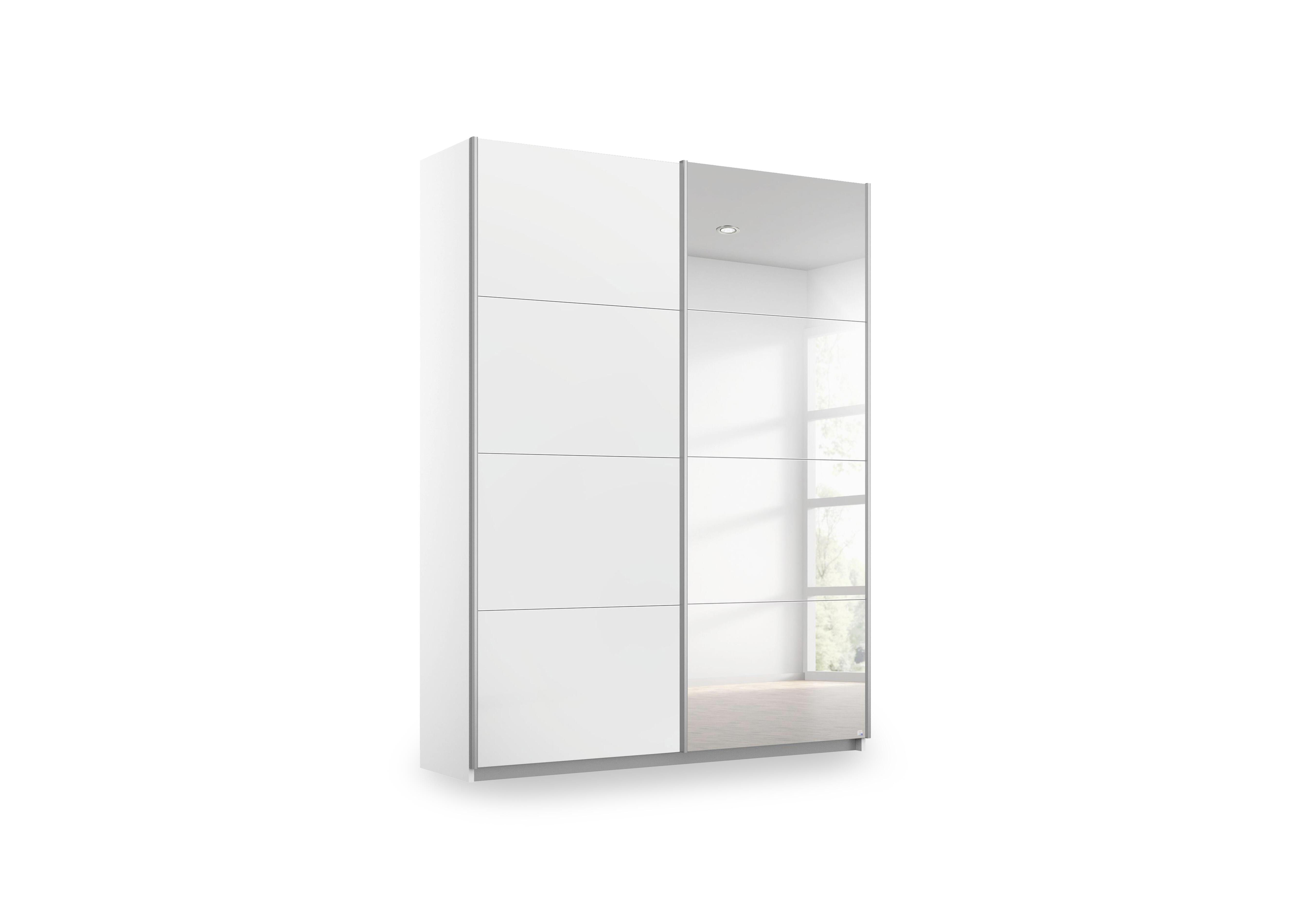 Impulse 136cm 2 Door Décor Slider Wardrobe with Mirror Door in Ad129 Alpine White on Furniture Village