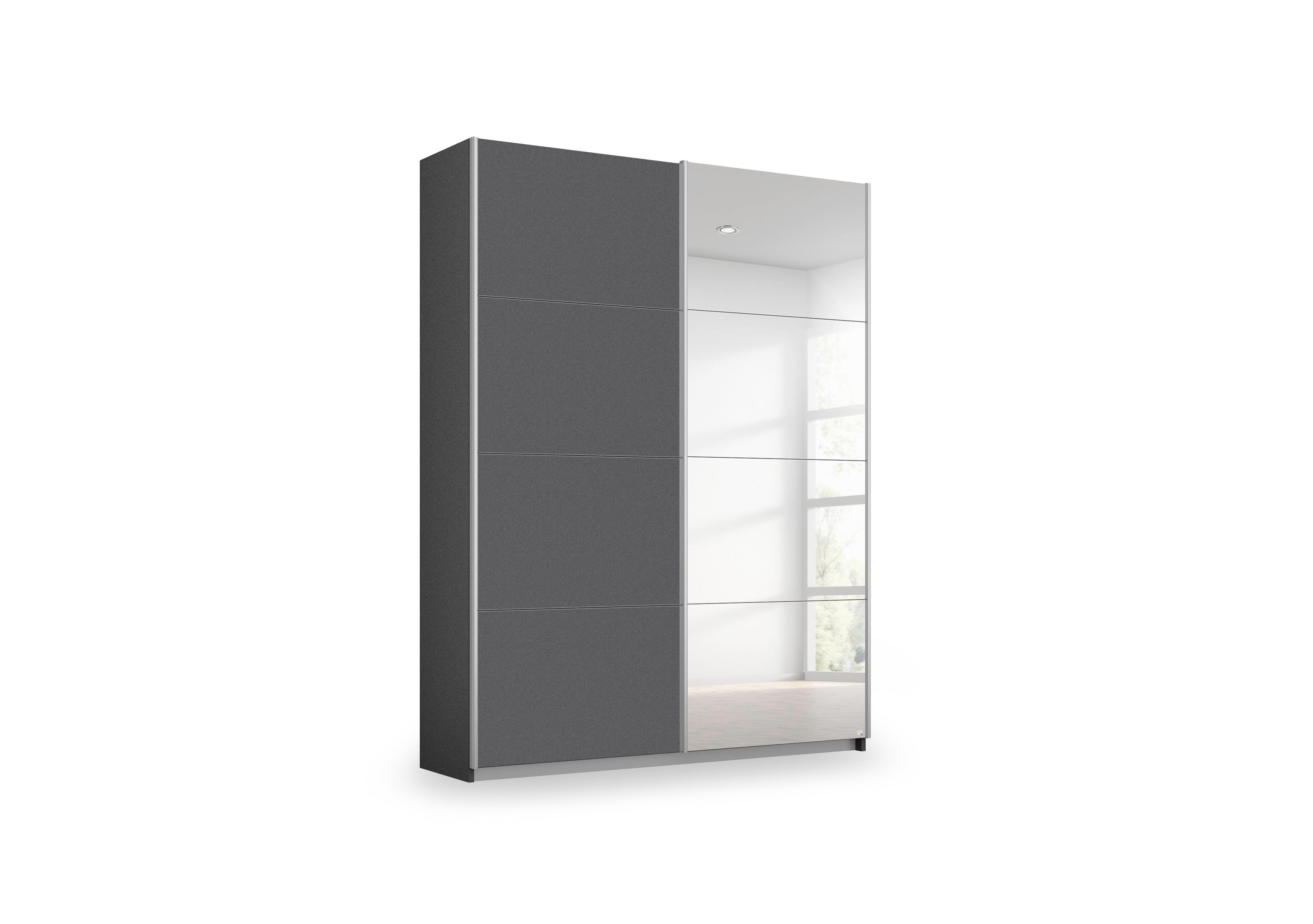 Impulse 136cm 2 Door Décor Slider Wardrobe with Mirror Door in Ad156 Metallic Grey on Furniture Village