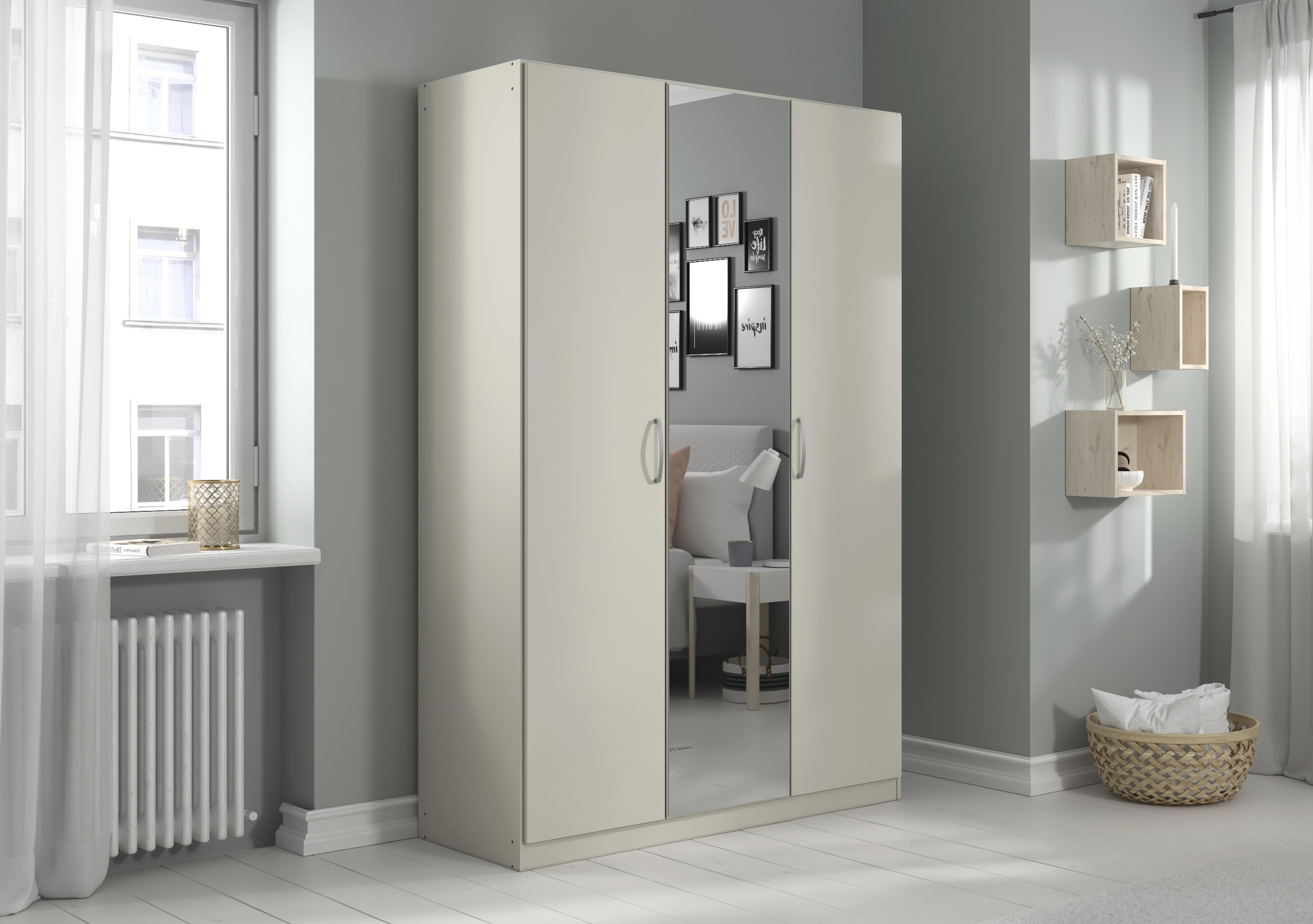 Impulse 136cm 3 Door Décor Hinged Wardrobe with Mirror Door in  on Furniture Village