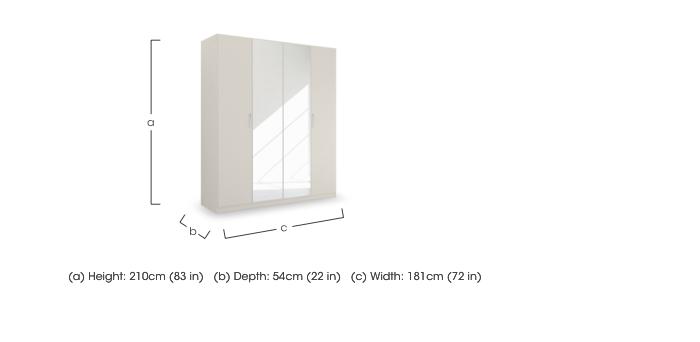 Impulse 181cm 4 Door Décor Hinged Wardrobe with 2 Mirror Doors in  on Furniture Village