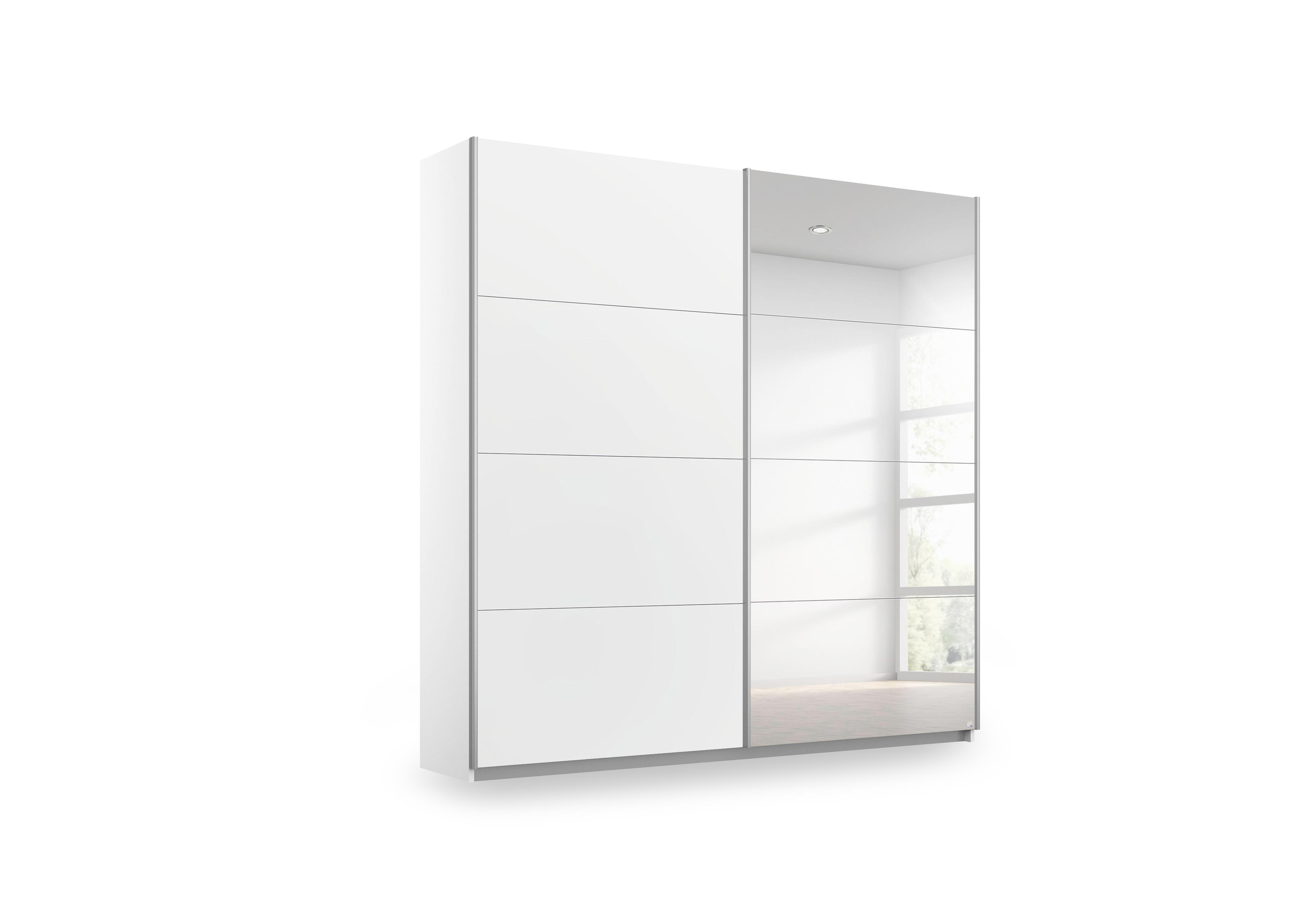 Impulse 181cm 2 Door D&eacute;cor Slider Wardrobe with Mirror Door in Ad129 Alpine White on Furniture Village