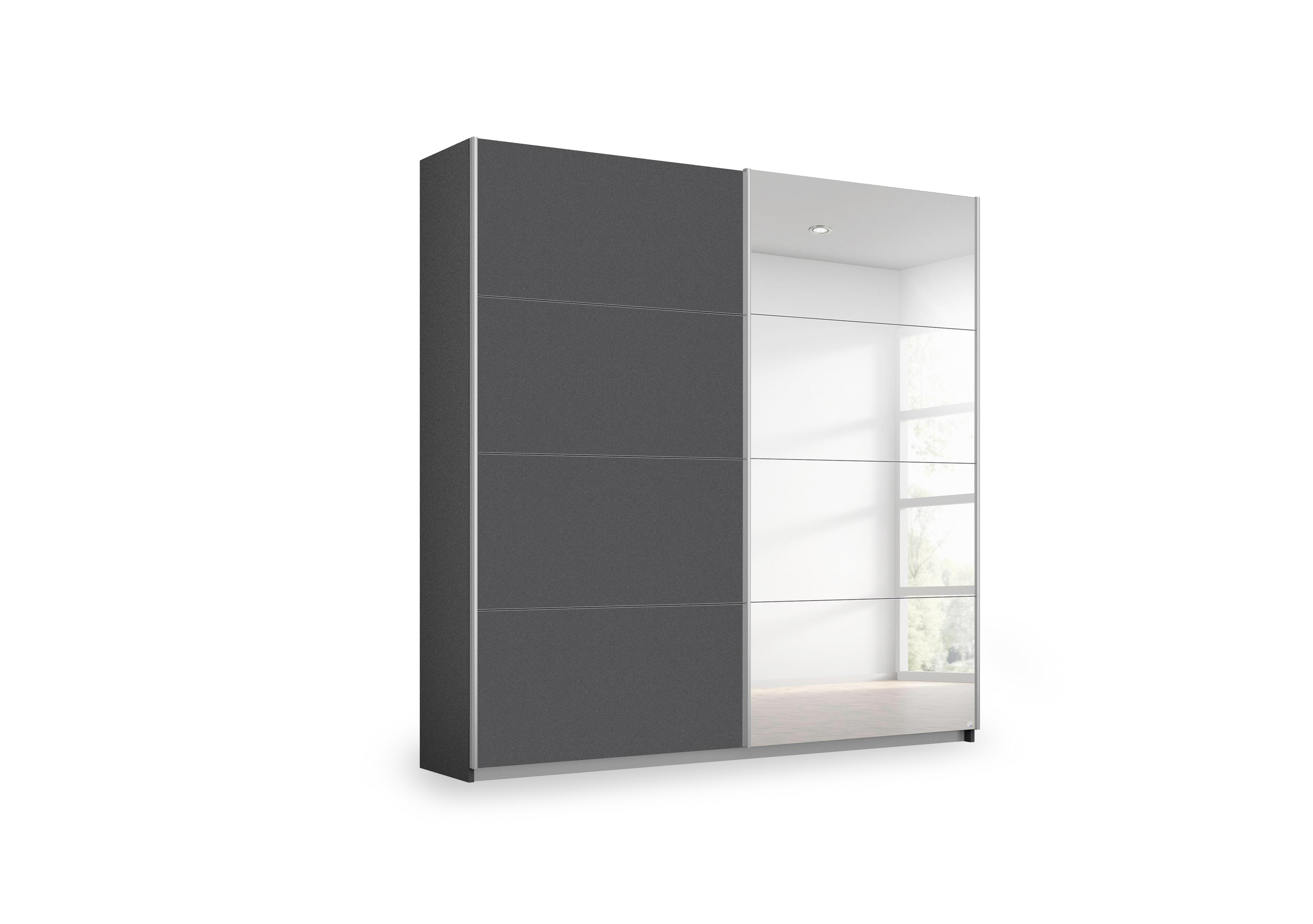 Impulse 181cm 2 Door Décor Slider Wardrobe with Mirror Door in Ad156 Metallic Grey on Furniture Village