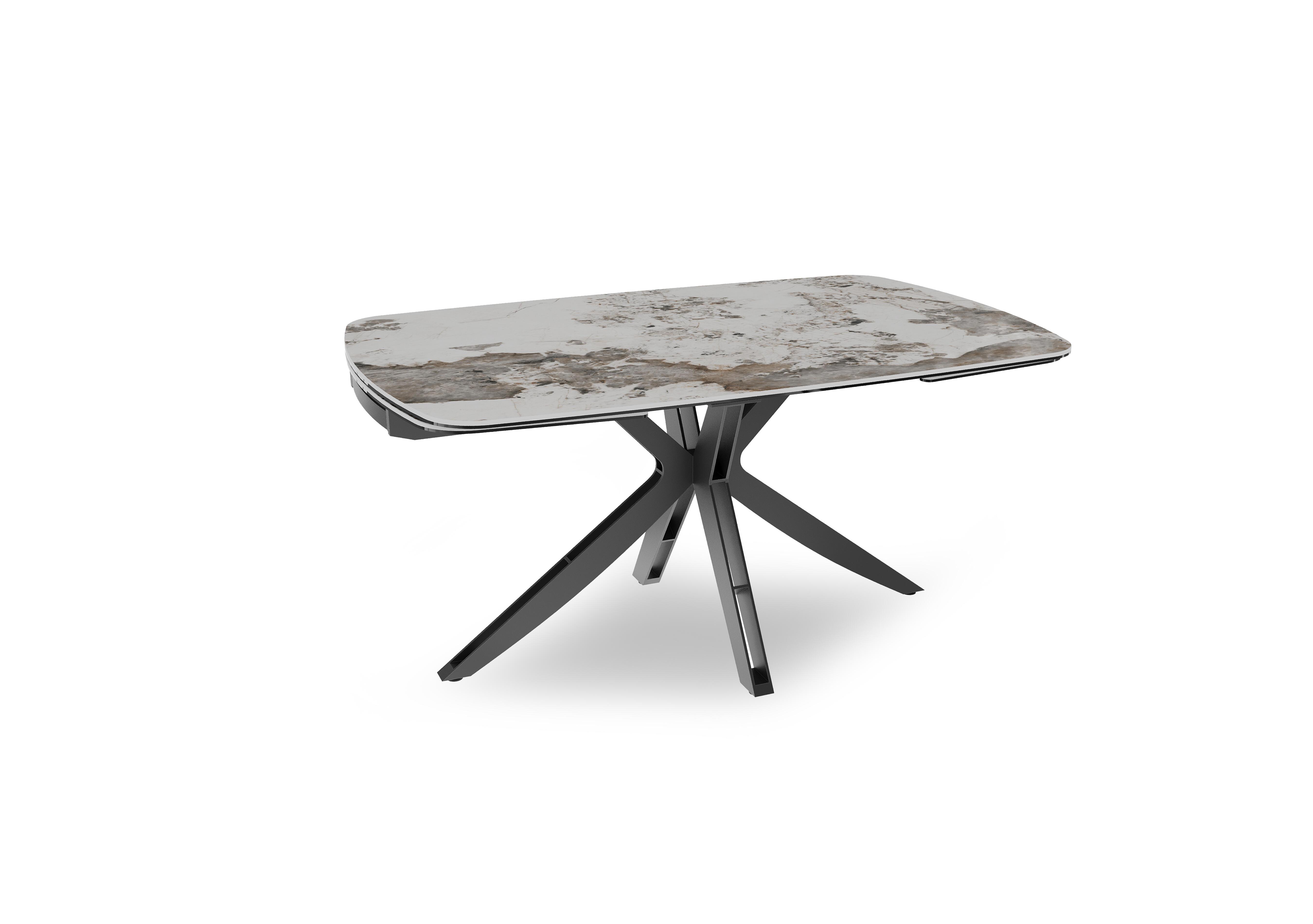 Jose Draw Leaf Extending Dining Table in Calcatta Marble on Furniture Village