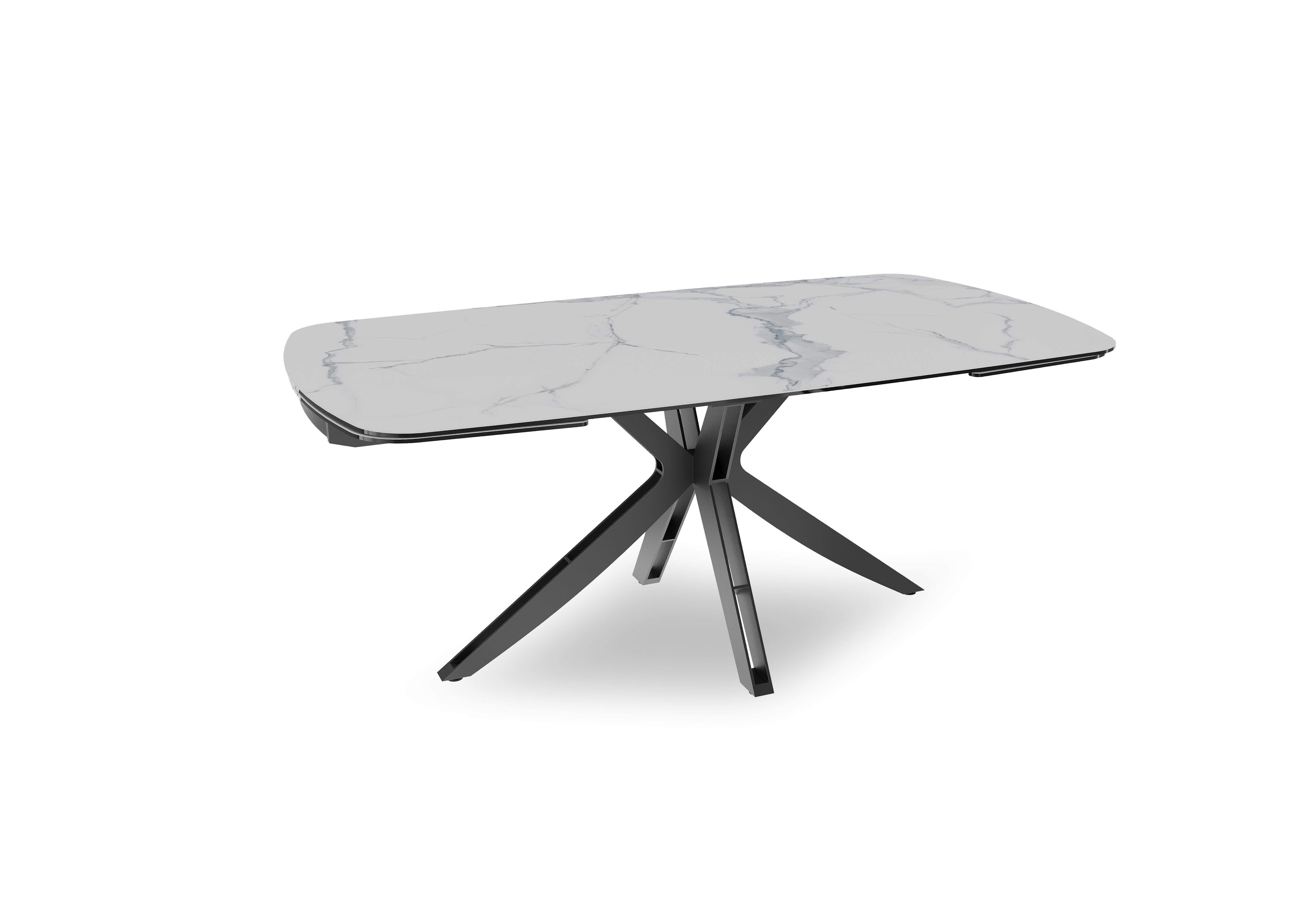 Jose Draw Leaf Extending Dining Table in Matt Marble on Furniture Village