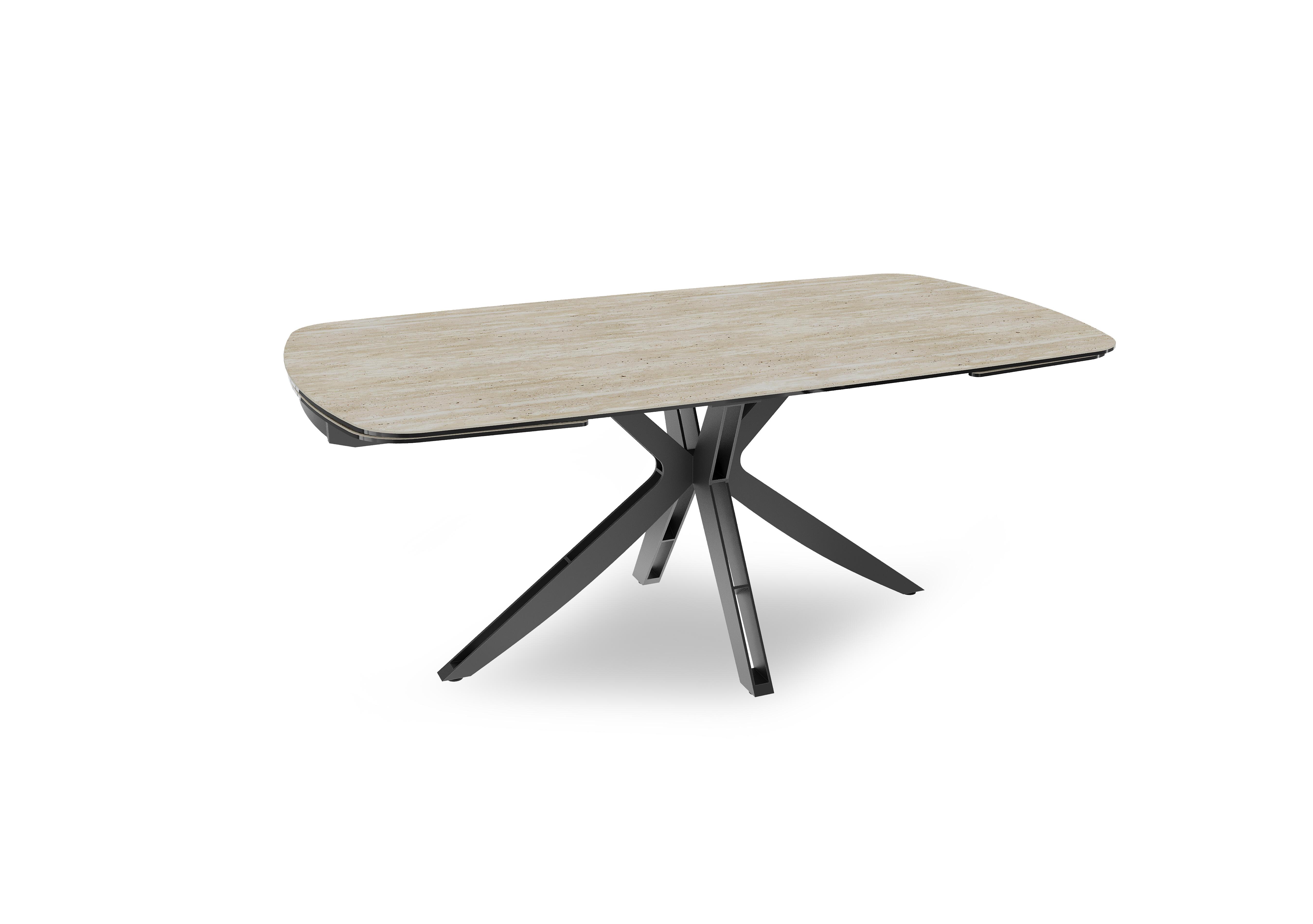 Jose Draw Leaf Extending Dining Table in Travertine on Furniture Village